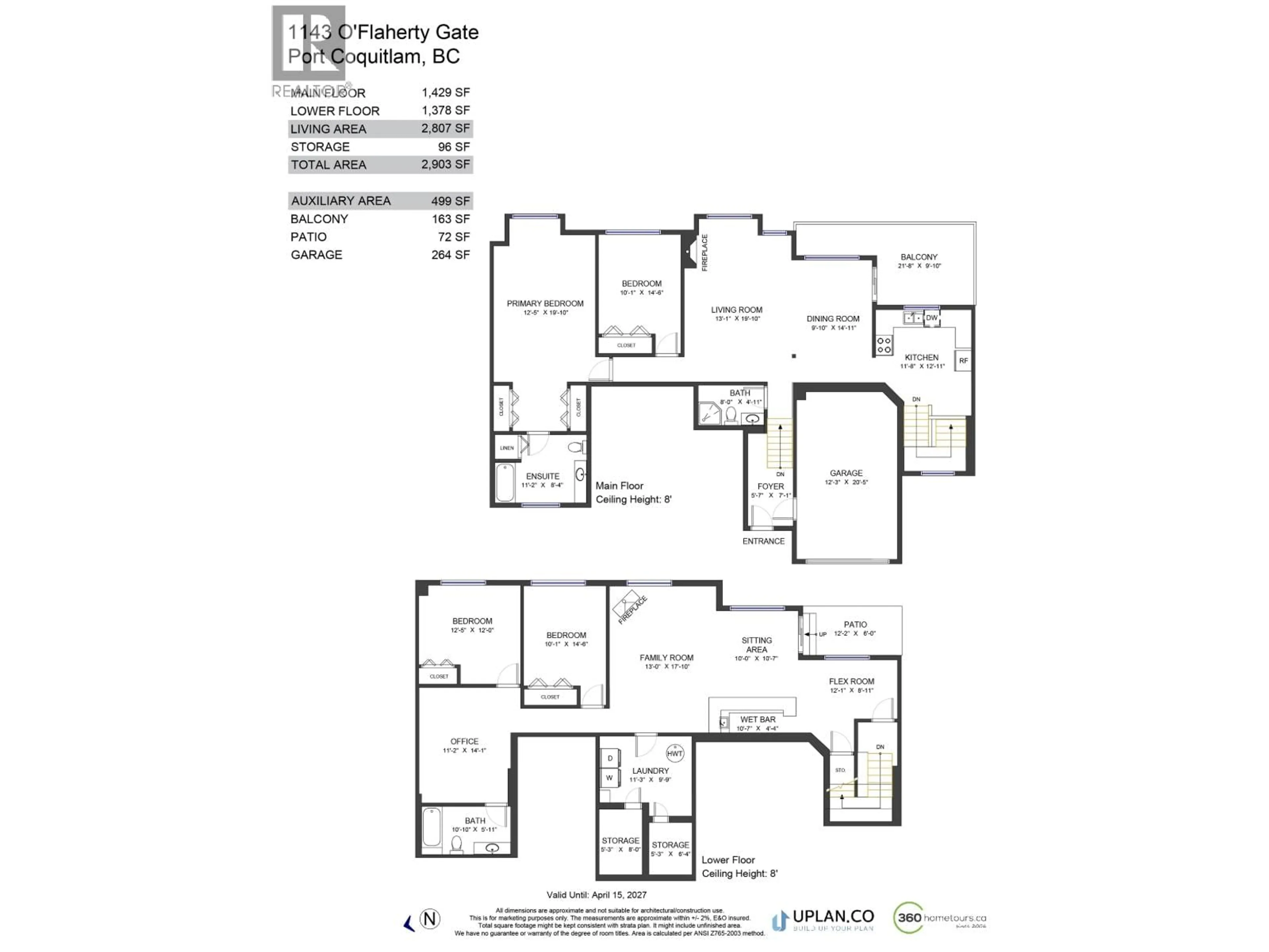 Floor plan for 1143 O'FLAHERTY GATE, Port Coquitlam British Columbia V3C6H2