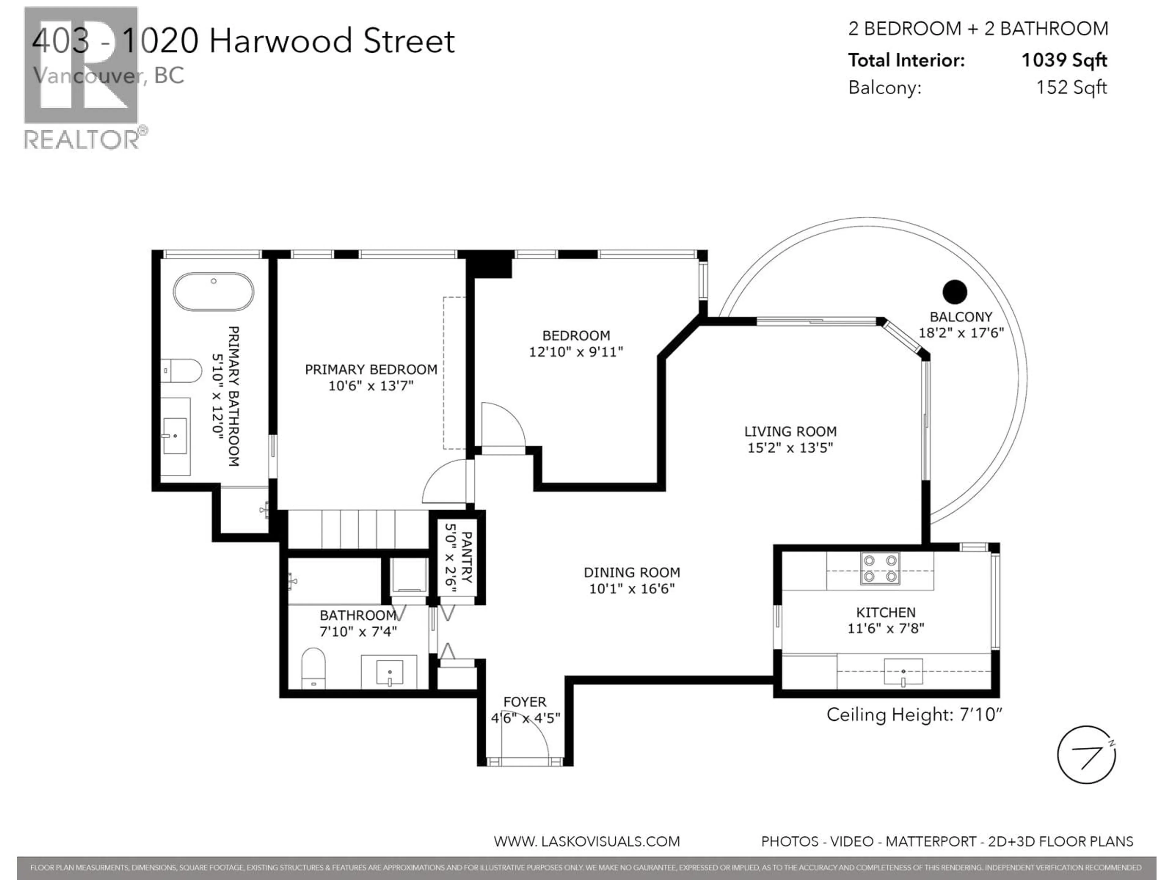 Floor plan for 403 - 1020 HARWOOD STREET, Vancouver British Columbia V6E4R1