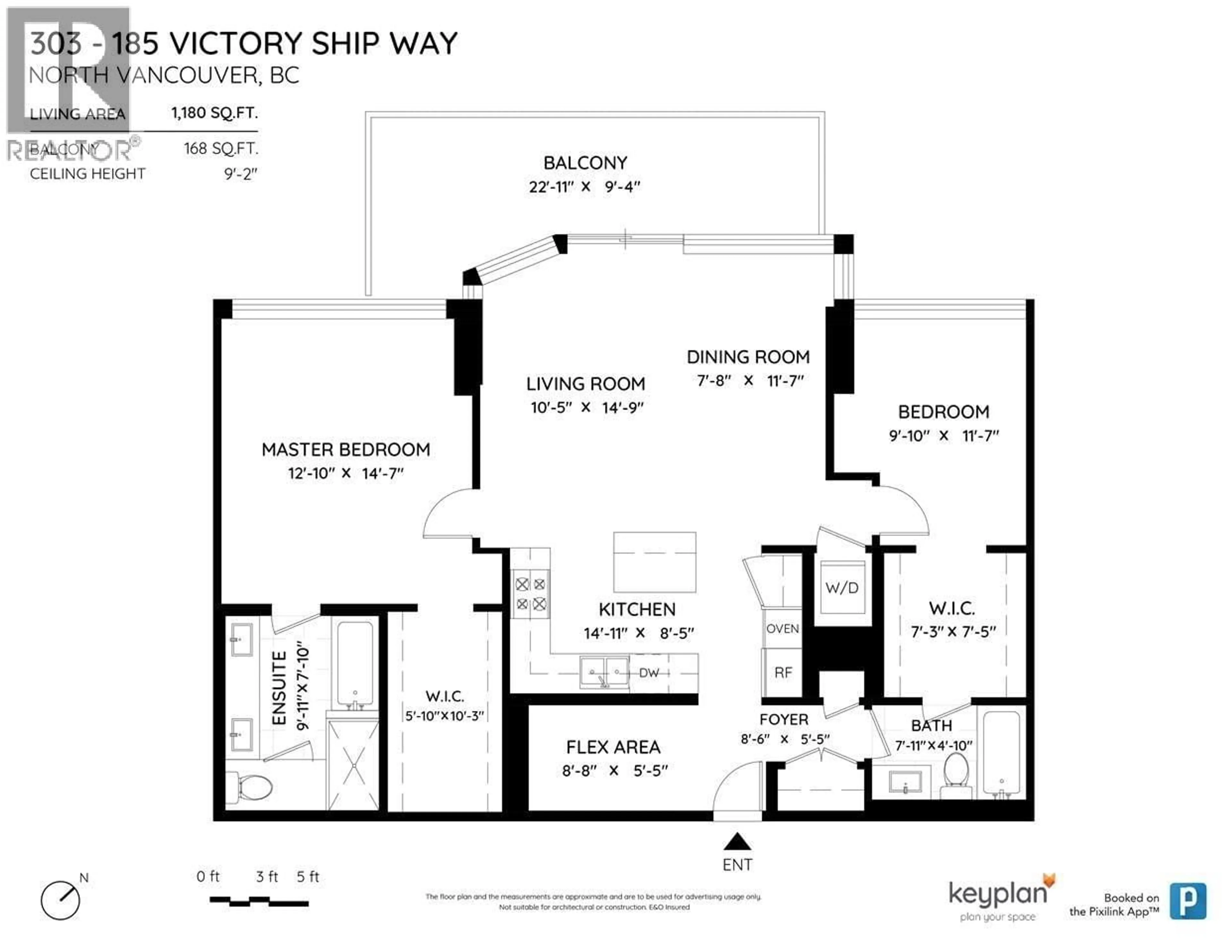 Floor plan for 303 - 185 VICTORY SHIP WAY, North Vancouver British Columbia V7L0G2