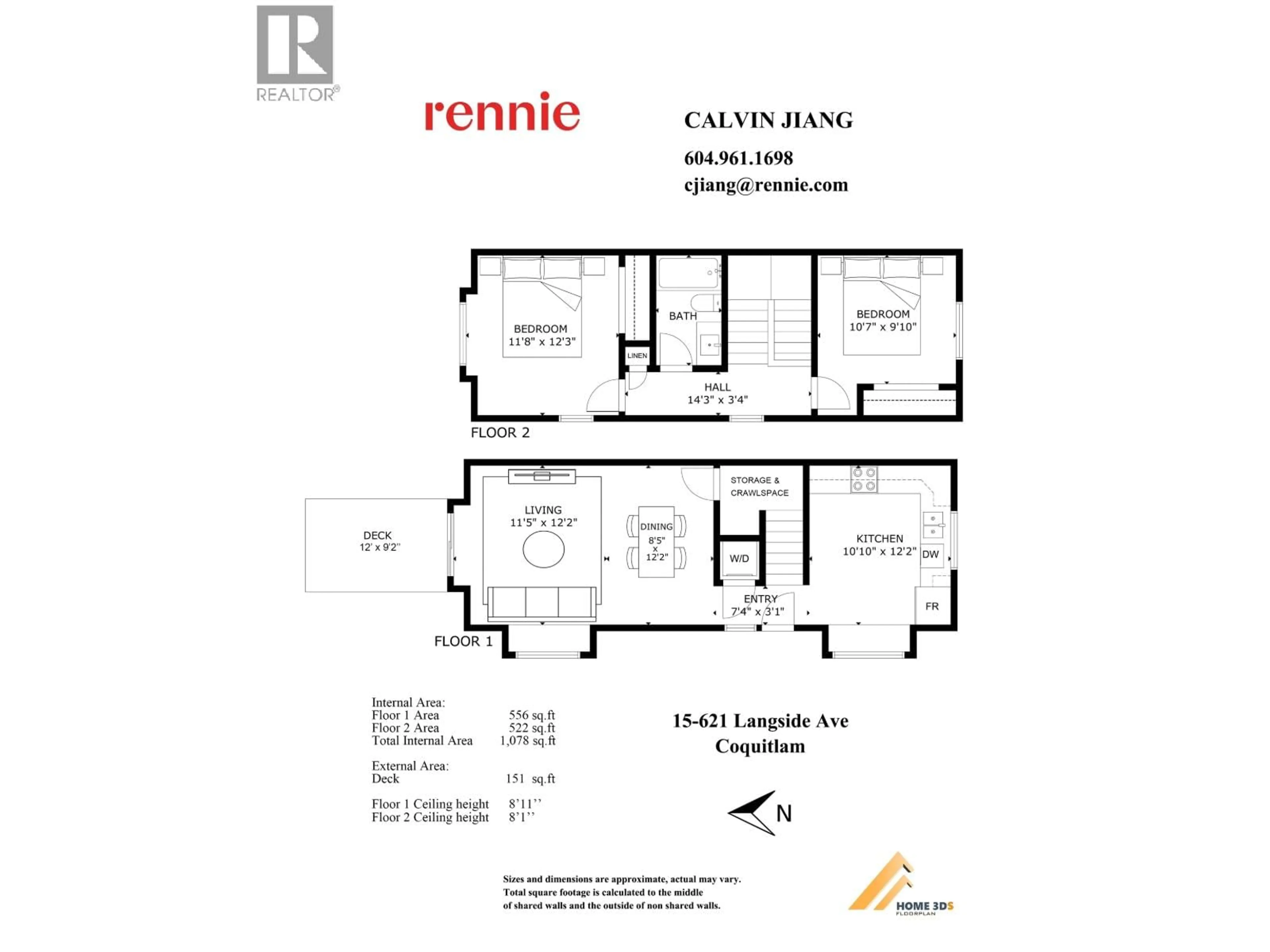Floor plan for 15 - 621 LANGSIDE AVENUE, Coquitlam British Columbia V3J0A8
