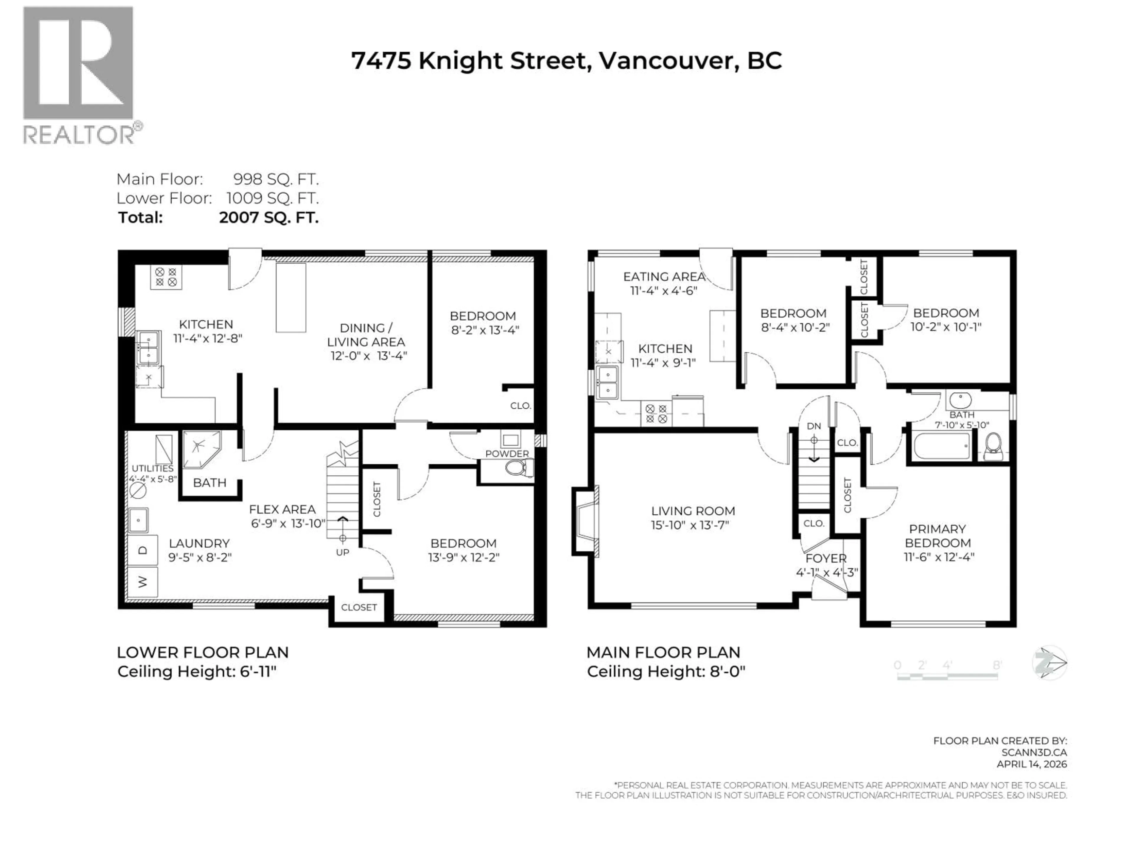 Floor plan for 7475 KNIGHT STREET, Vancouver British Columbia V5P2X1
