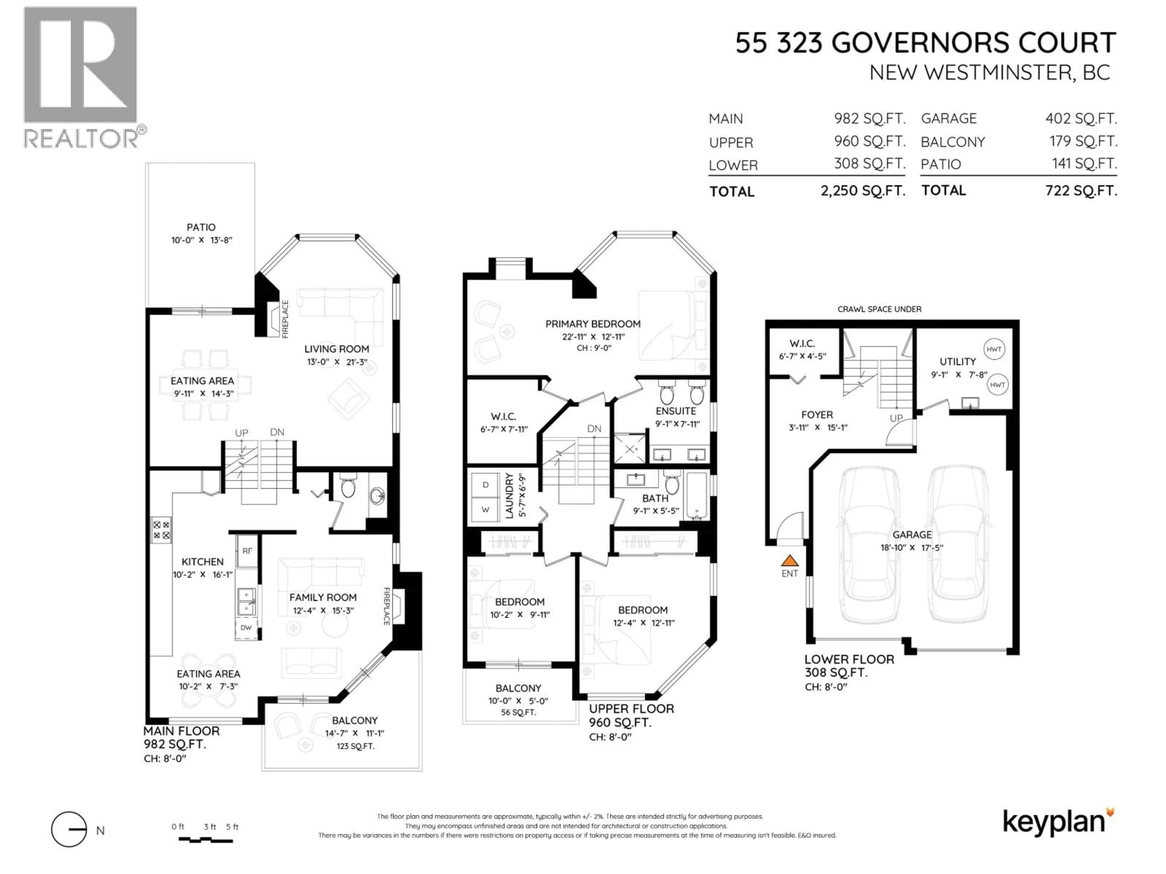 Floor plan for 55 - 323 GOVERNORS COURT, New Westminster British Columbia V3L5S6