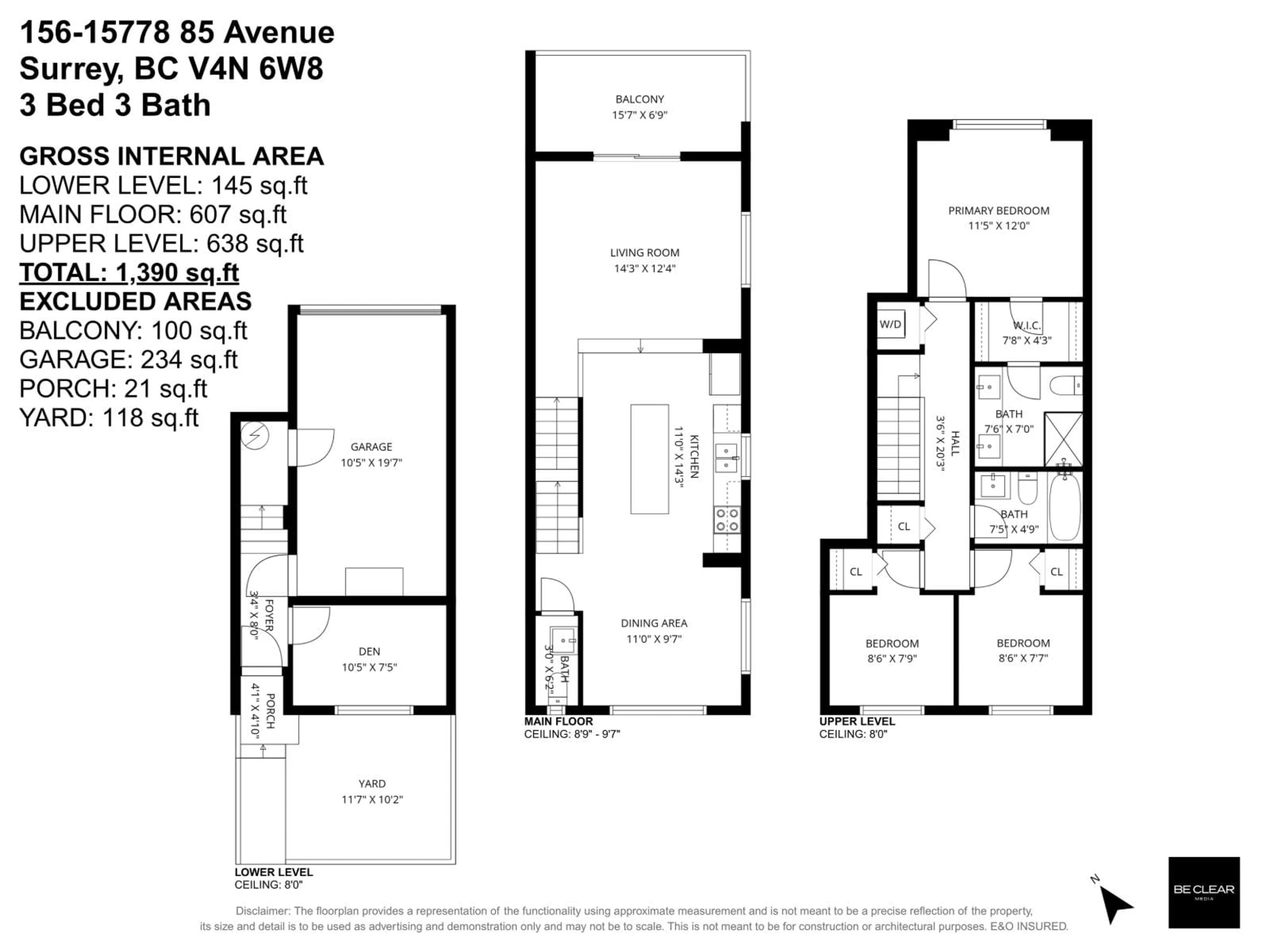 Floor plan for 156 - 15778 85 AVENUE, Surrey British Columbia V4N6W8