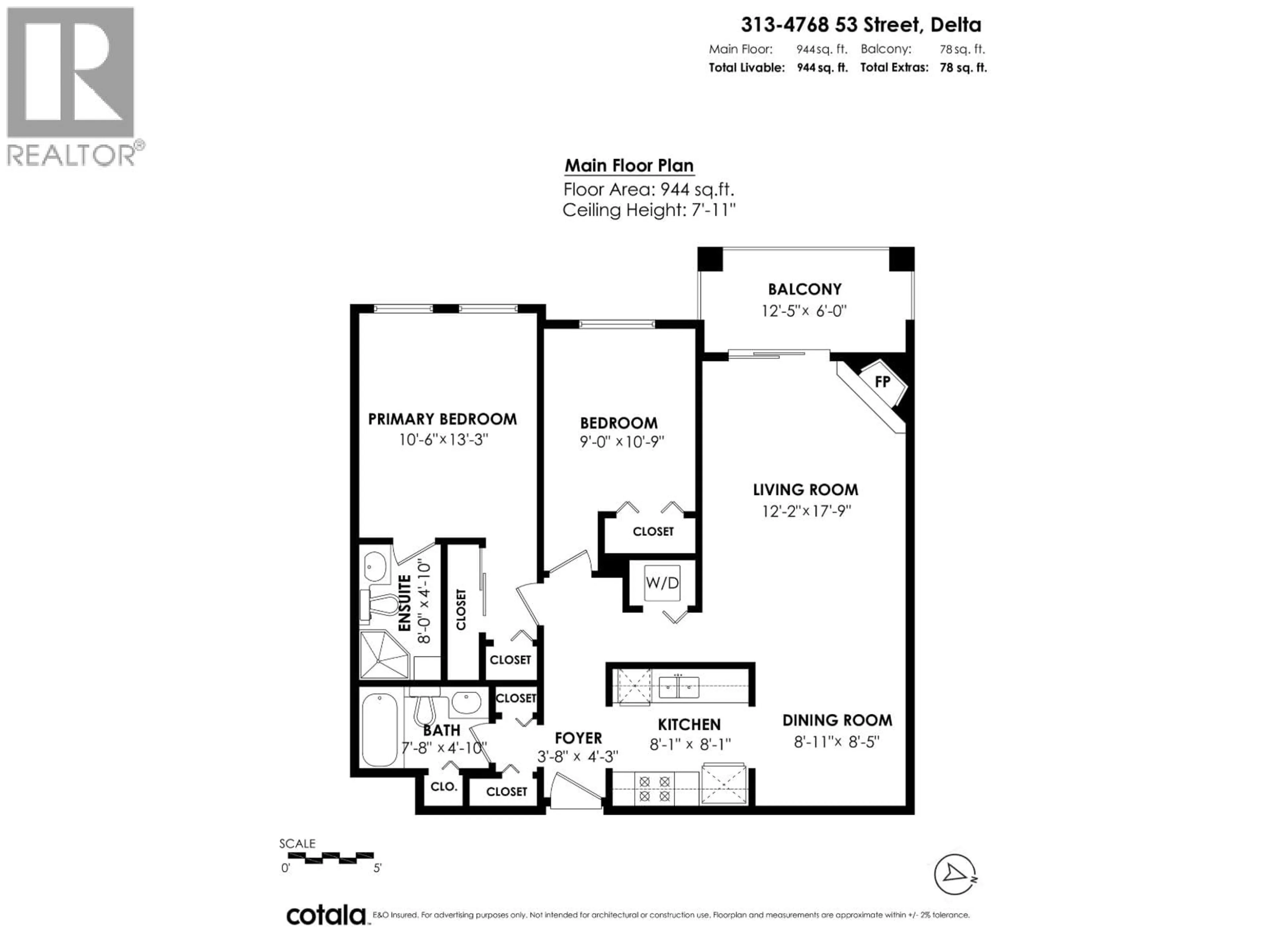 Floor plan for 313 - 4768 53 STREET, Delta British Columbia V4K5B2