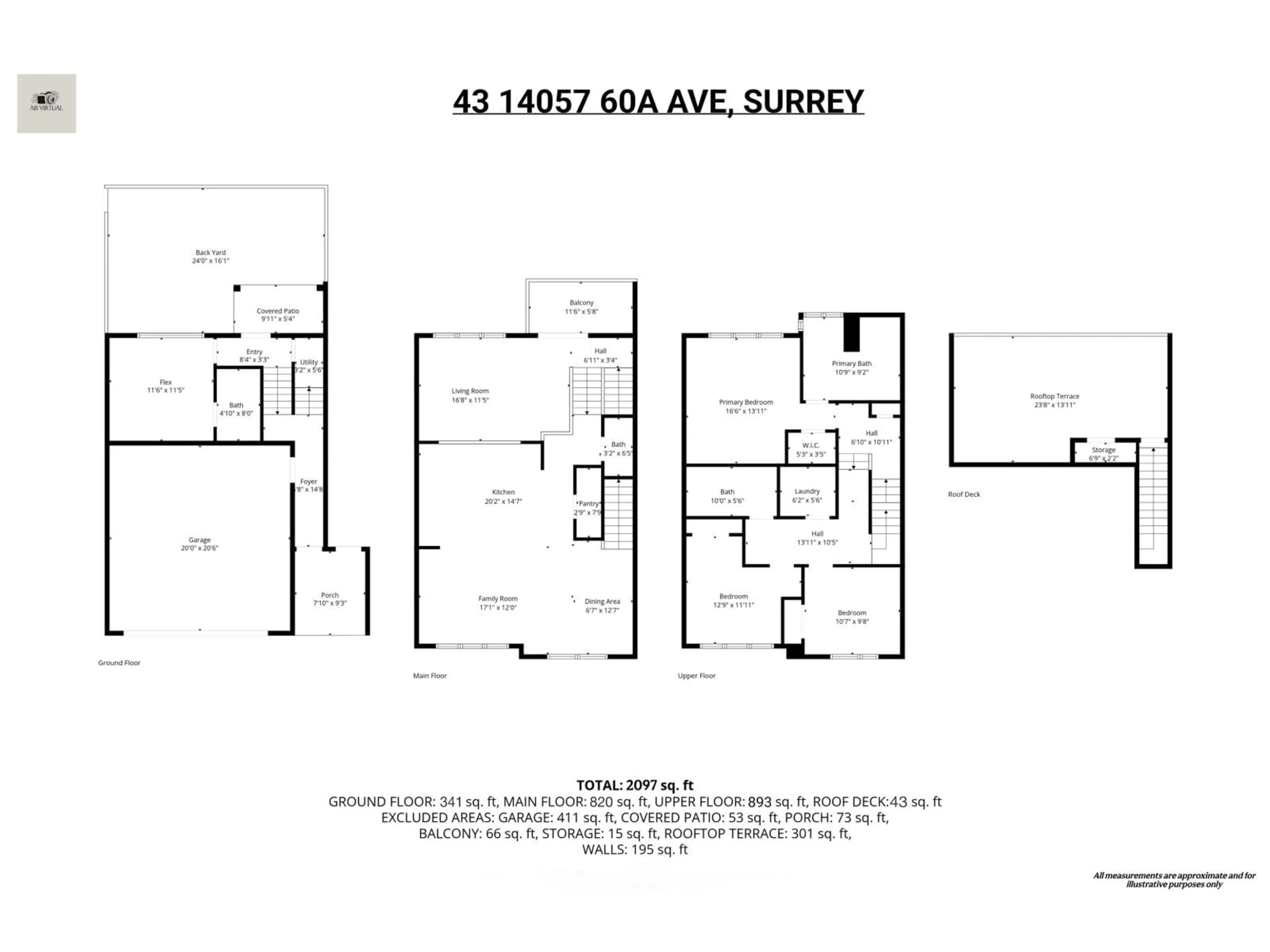 Floor plan for 43 - 14057 60A AVENUE, Surrey British Columbia V3X0J2