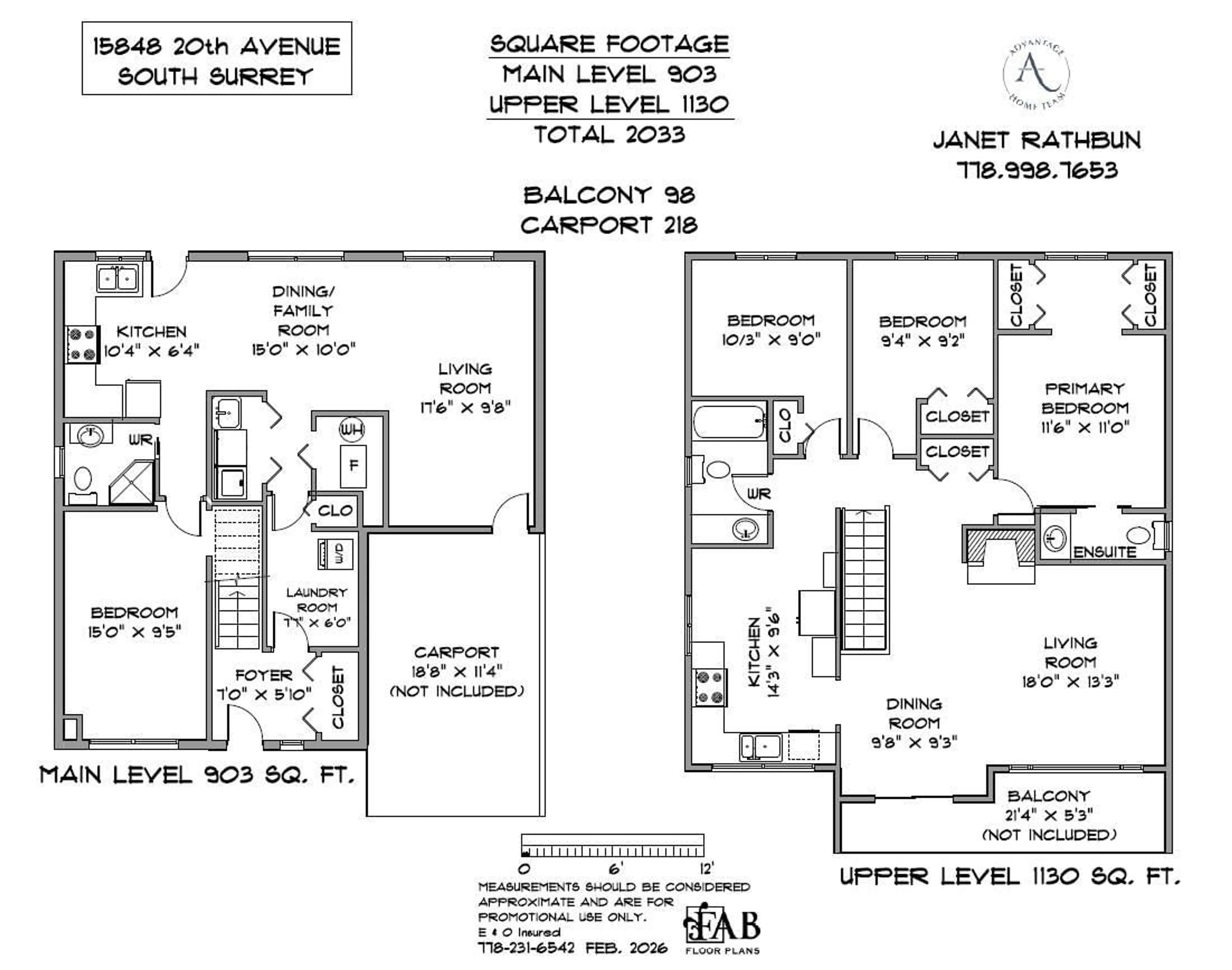 Floor plan for 15848 20 AVENUE, Surrey British Columbia V4A2B2