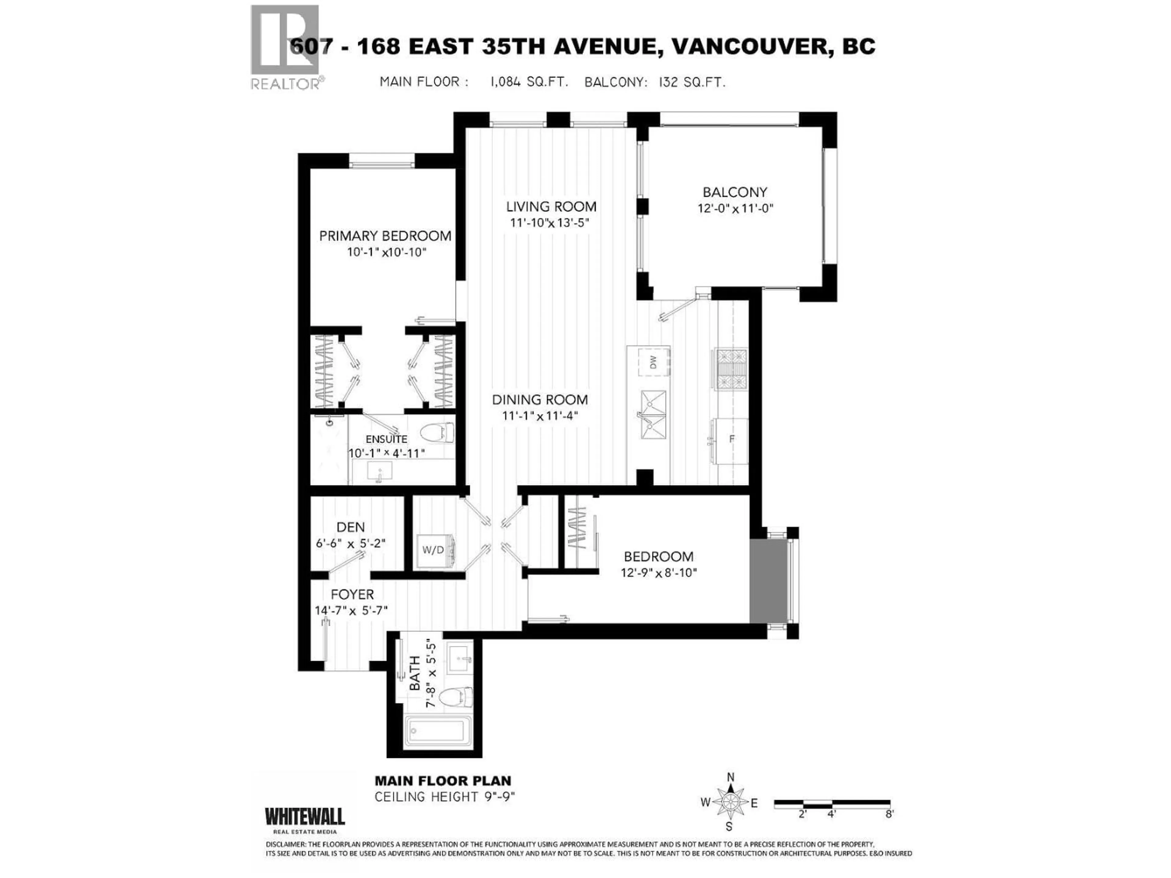 Floor plan for 607 - 168 35TH AVENUE, Vancouver British Columbia V5W1A6