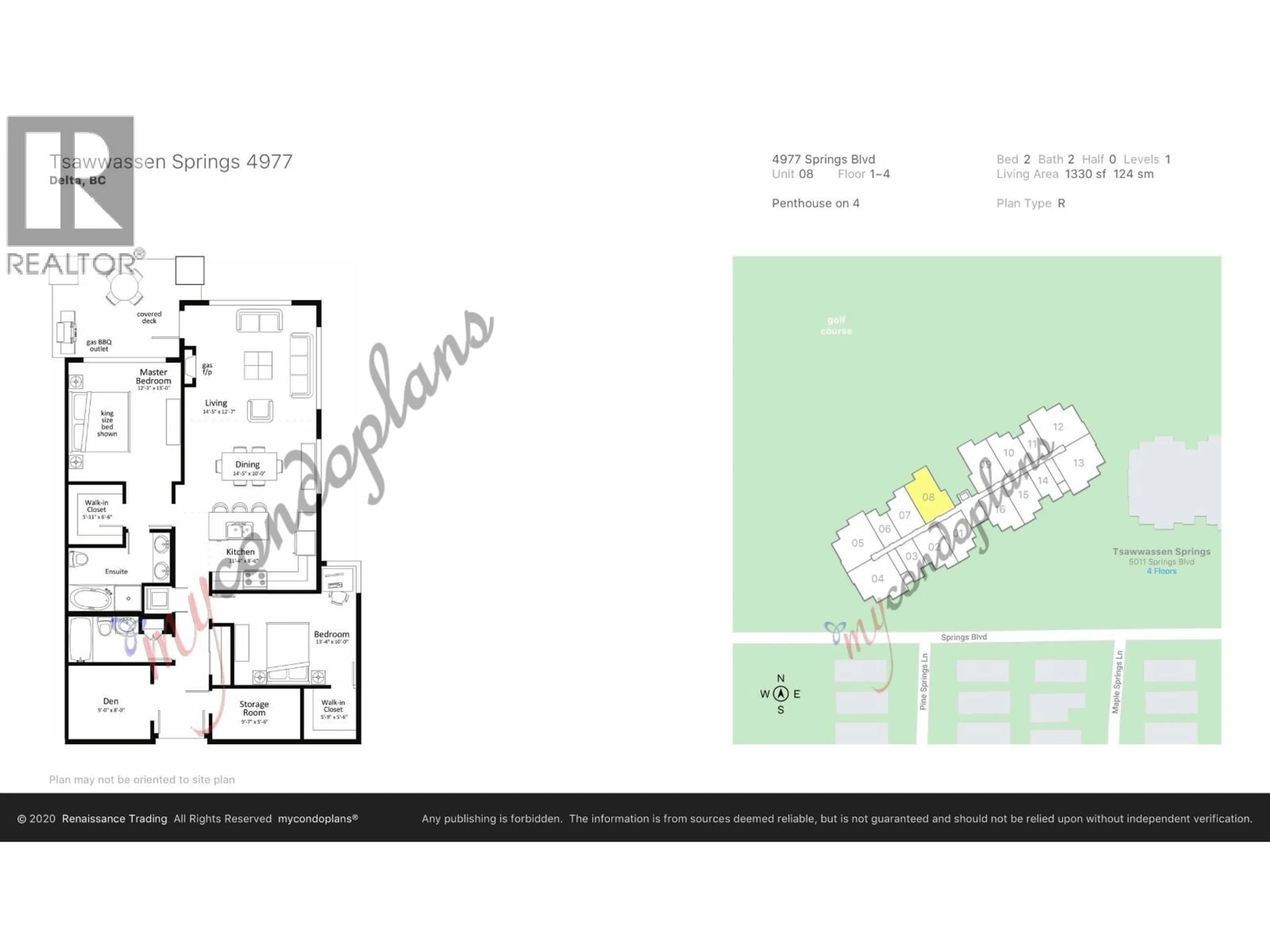 Floor plan for 408 - 4977 SPRINGS BOULEVARD, Delta British Columbia V4M0C1