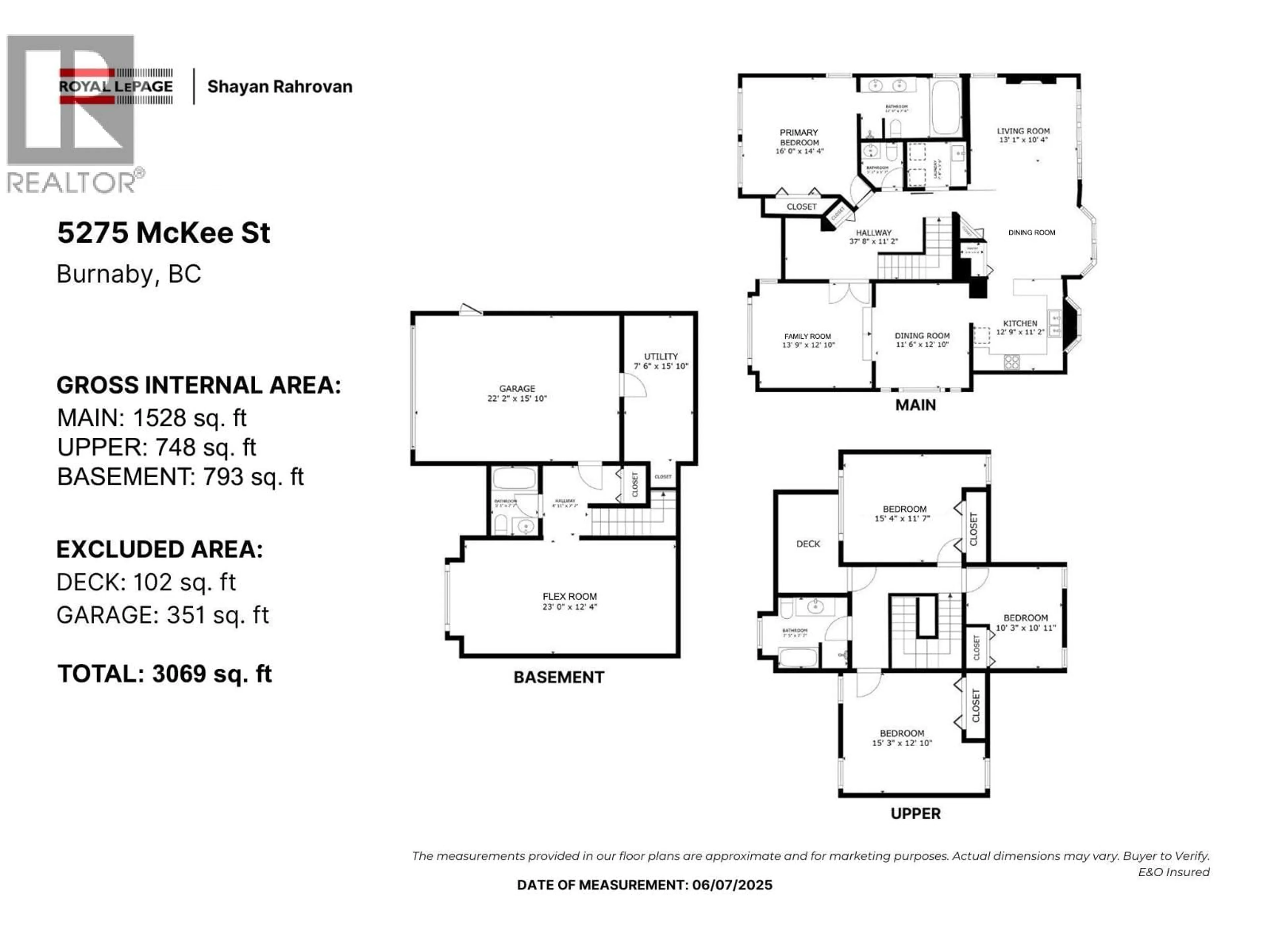 Floor plan for 5275 MCKEE STREET, Burnaby British Columbia V5J2T7