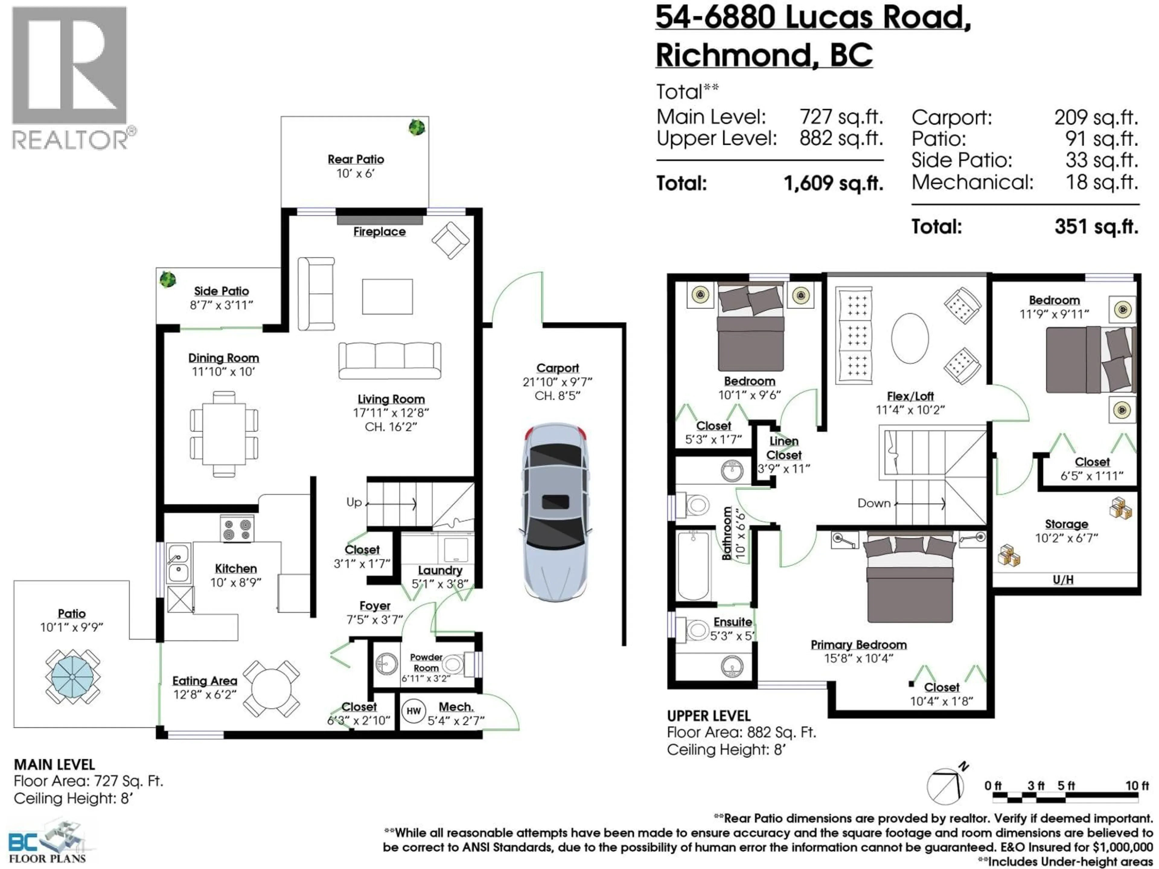 Floor plan for 54 - 6880 LUCAS ROAD, Richmond British Columbia V7C4T8
