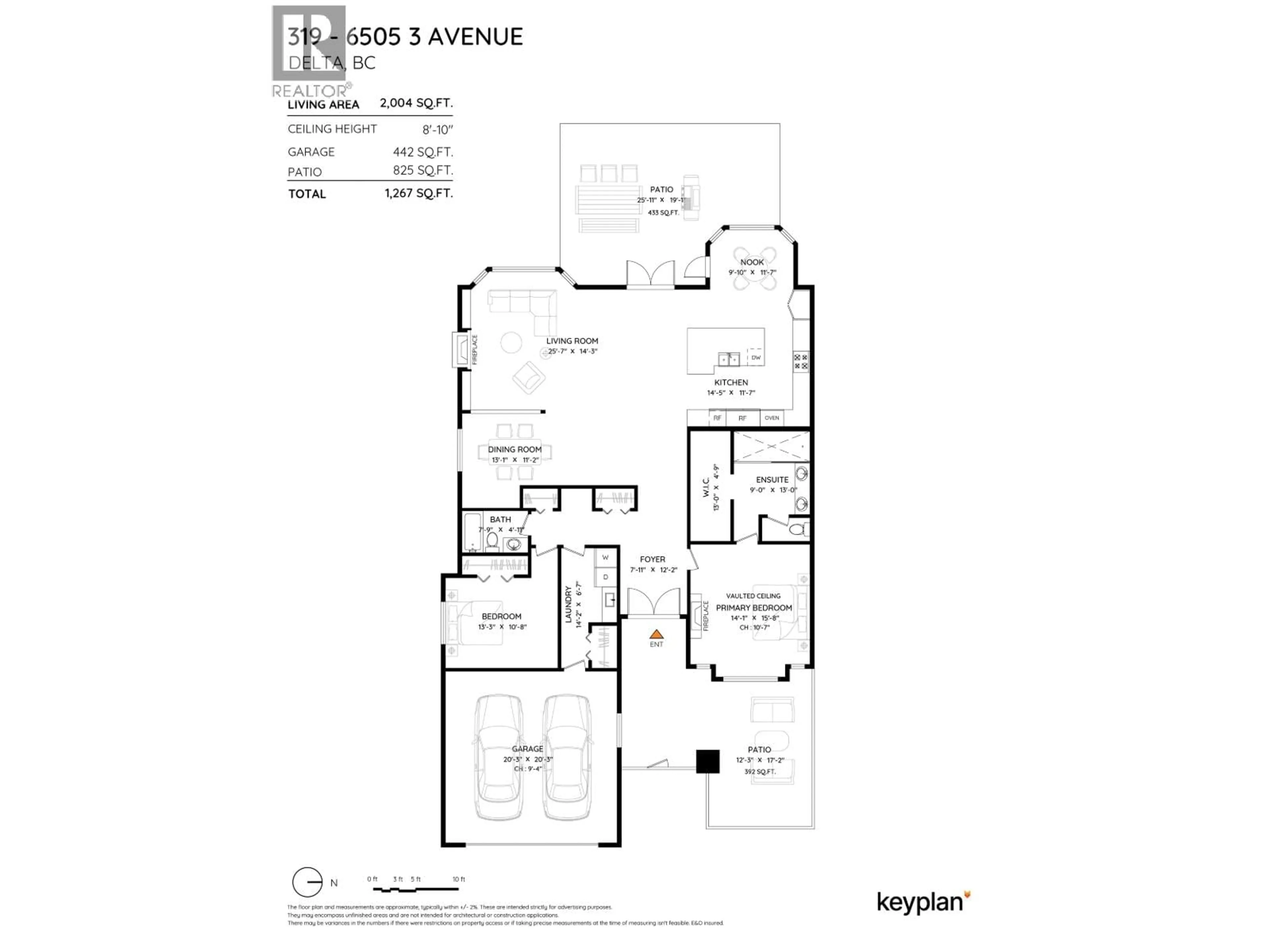 Floor plan for 319 - 6505 3 AVENUE, Delta British Columbia V4L2N1