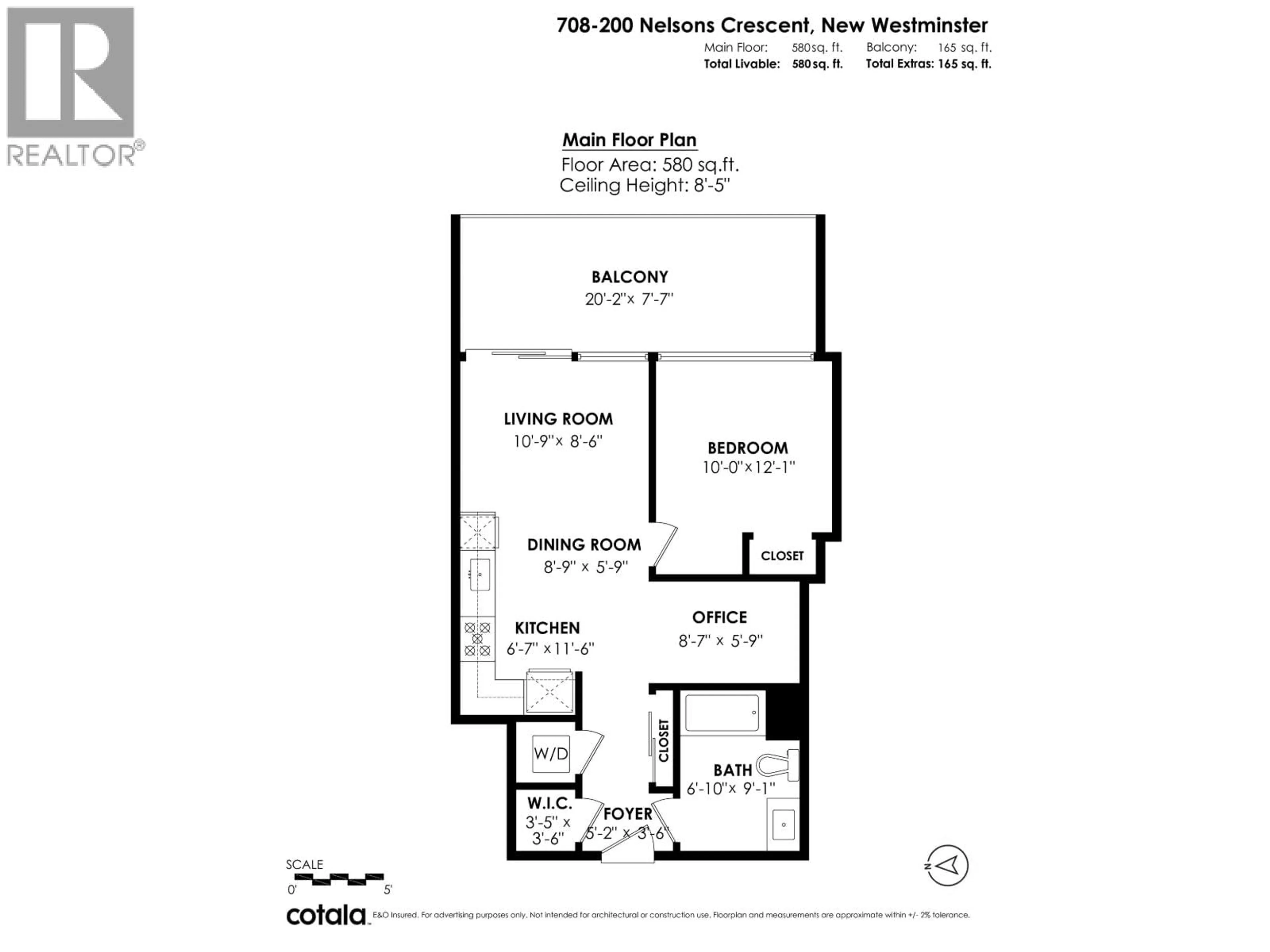 Floor plan for 708 - 200 NELSON'S CRESCENT, New Westminster British Columbia V3L0H4