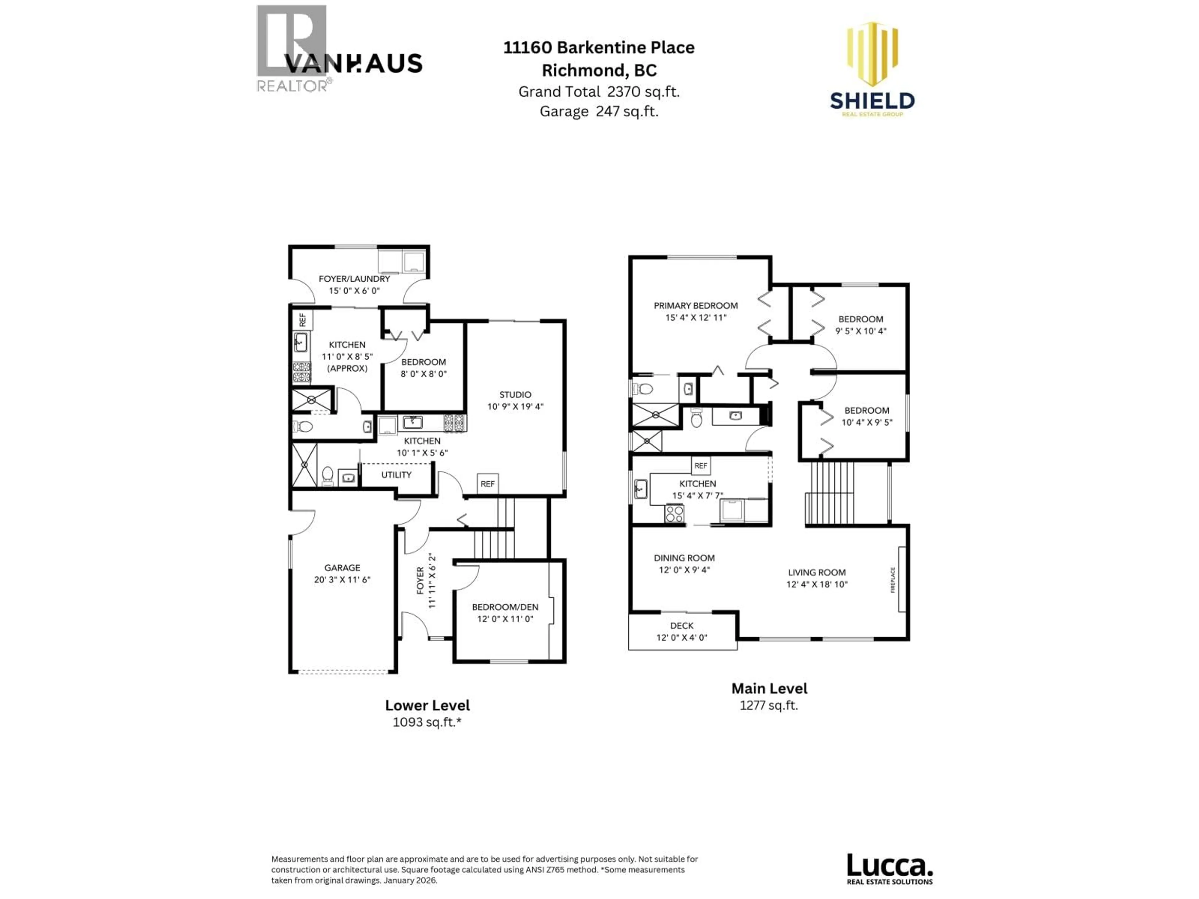 Floor plan for 11160 BARKENTINE PLACE, Richmond British Columbia V7E4R1