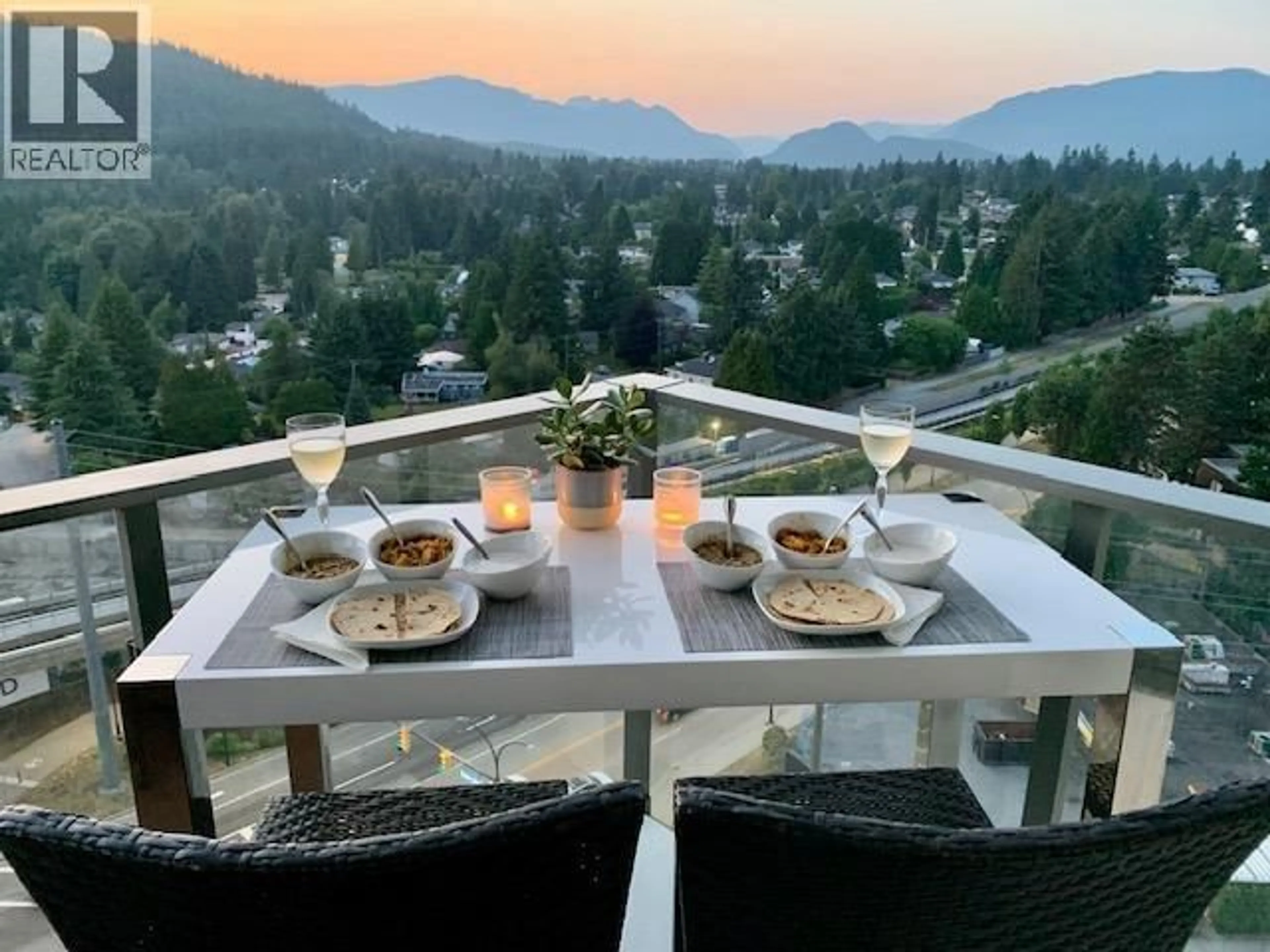 Patio, mountain view for 1507 - 602 COMO LAKE AVENUE, Coquitlam British Columbia V3J0G2