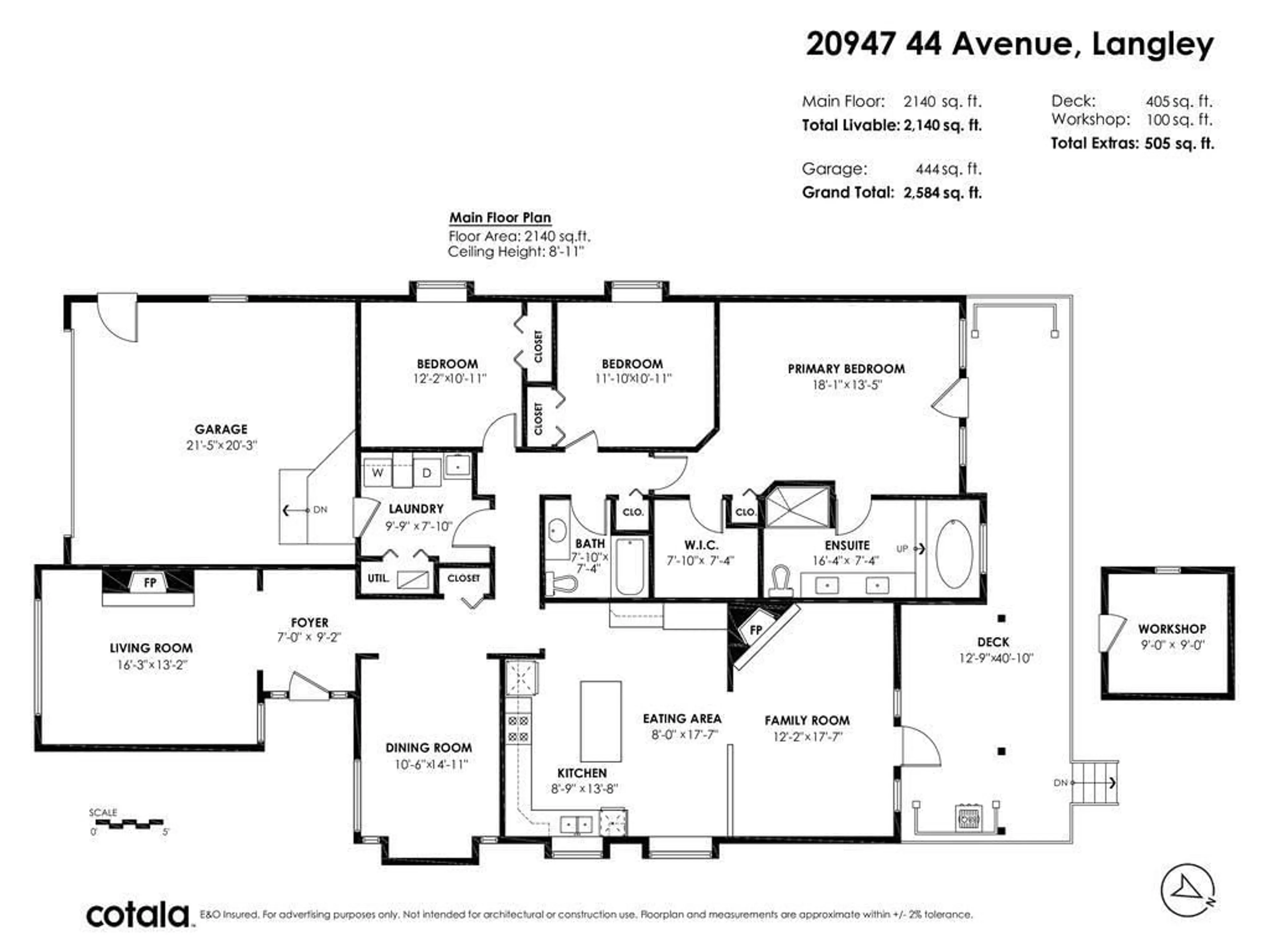 Floor plan for 20947 44 AVENUE, Langley British Columbia V3A5A9