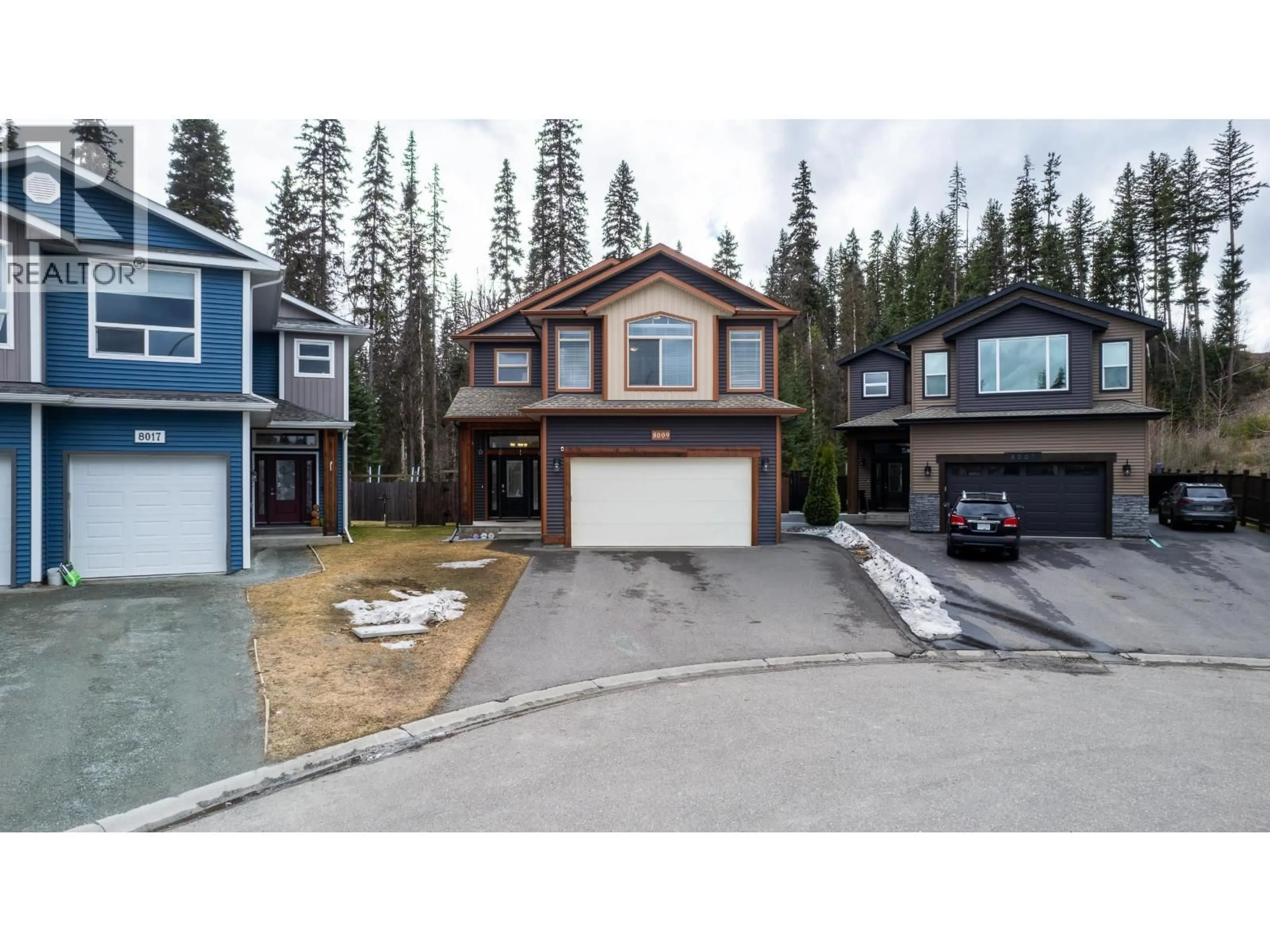 A pic from outside/outdoor area/front of a property/back of a property/a pic from drone, street for 8009 STILLWATER CRESCENT, Prince George British Columbia V2N0C2