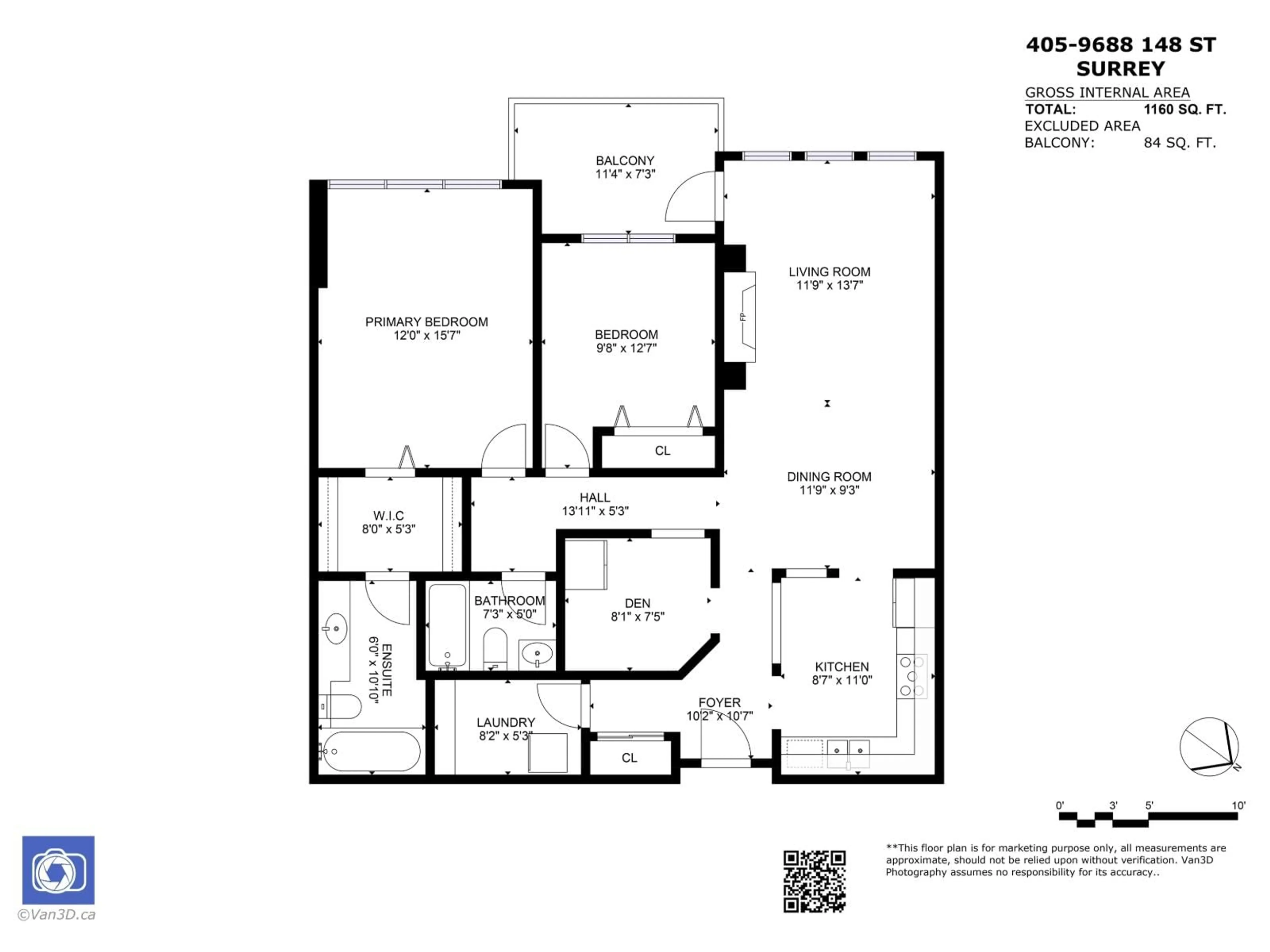 Floor plan for 405 - 9688 148 STREET, Surrey British Columbia V3R0W2