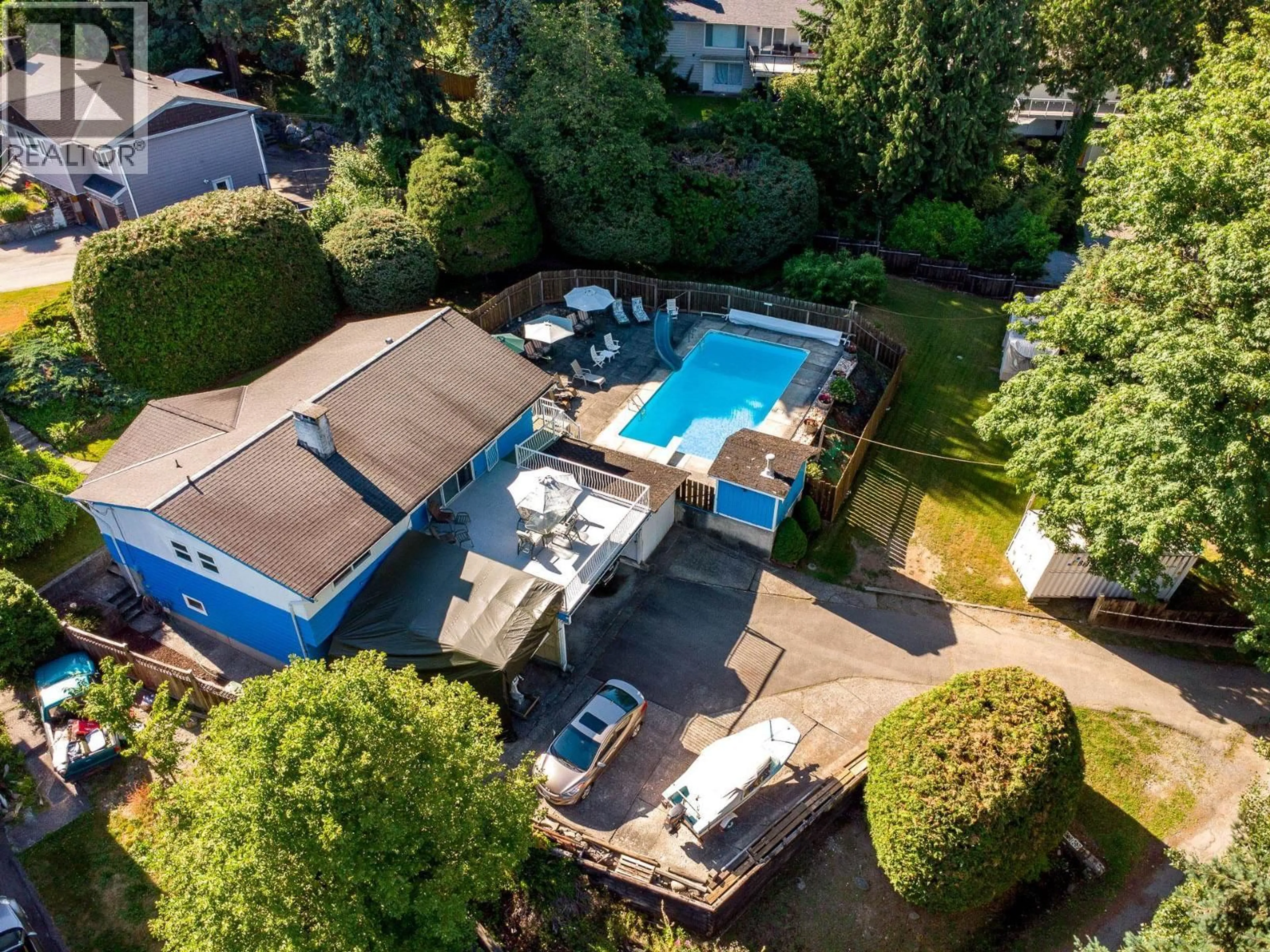 A pic from outside/outdoor area/front of a property/back of a property/a pic from drone, water/lake/river/ocean view for 1619 STELLA PLACE, Port Coquitlam British Columbia V3C2R4