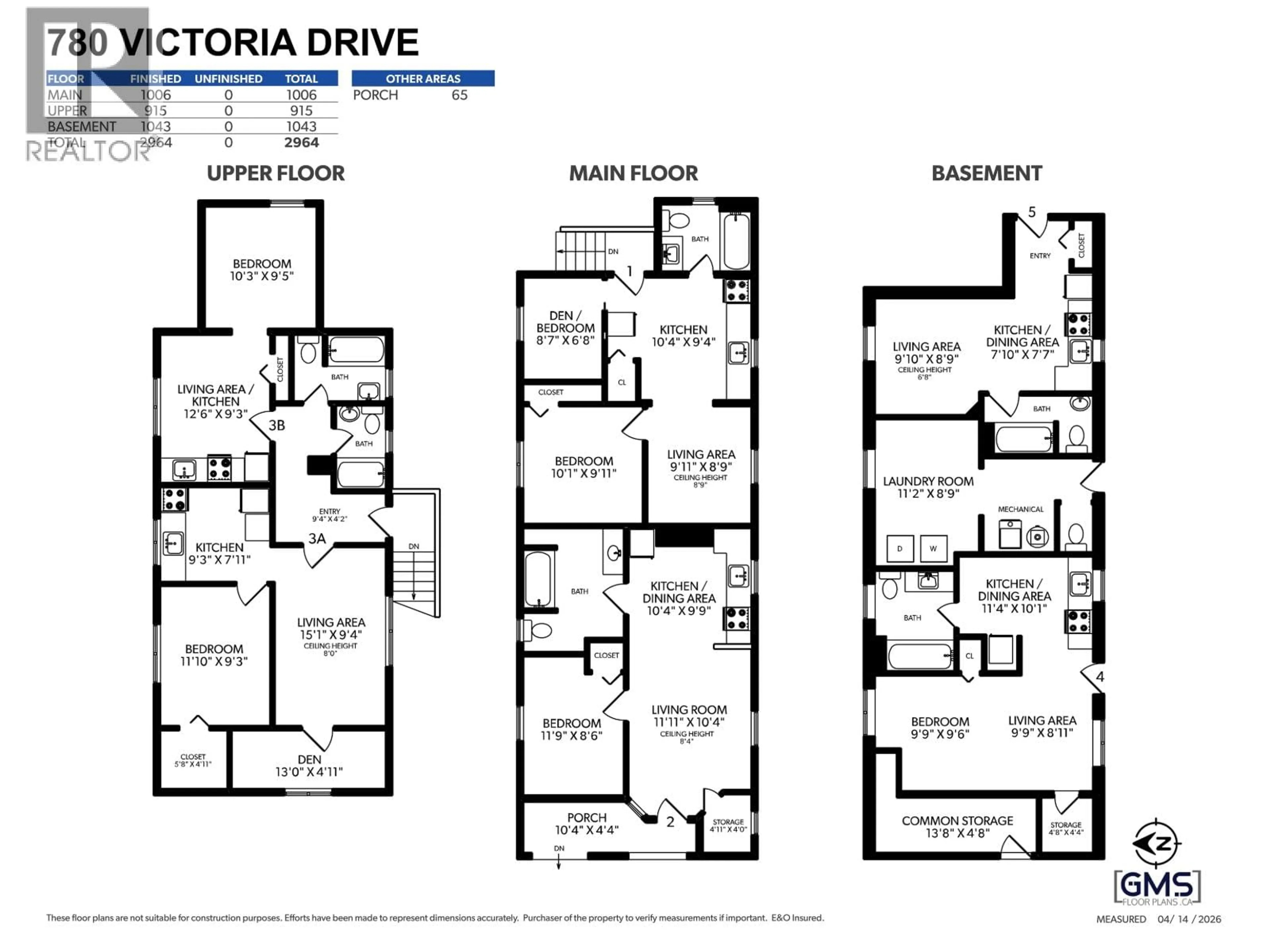 Floor plan for 780 VICTORIA DRIVE, Vancouver British Columbia V5L4E6
