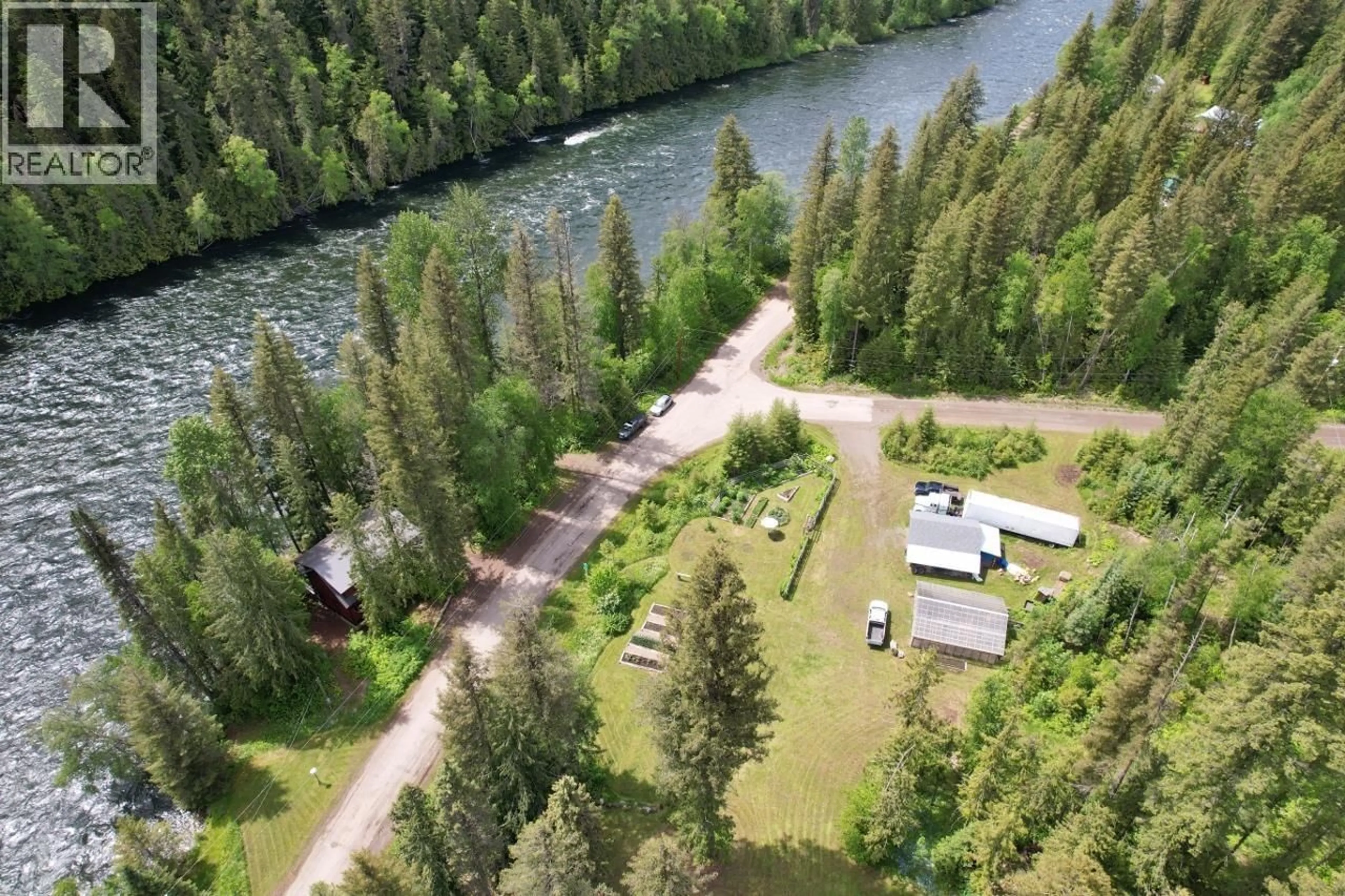 A pic from outside/outdoor area/front of a property/back of a property/a pic from drone, water/lake/river/ocean view for 4820 QUESNEL FORKS ROAD, Likely British Columbia V0L1N0