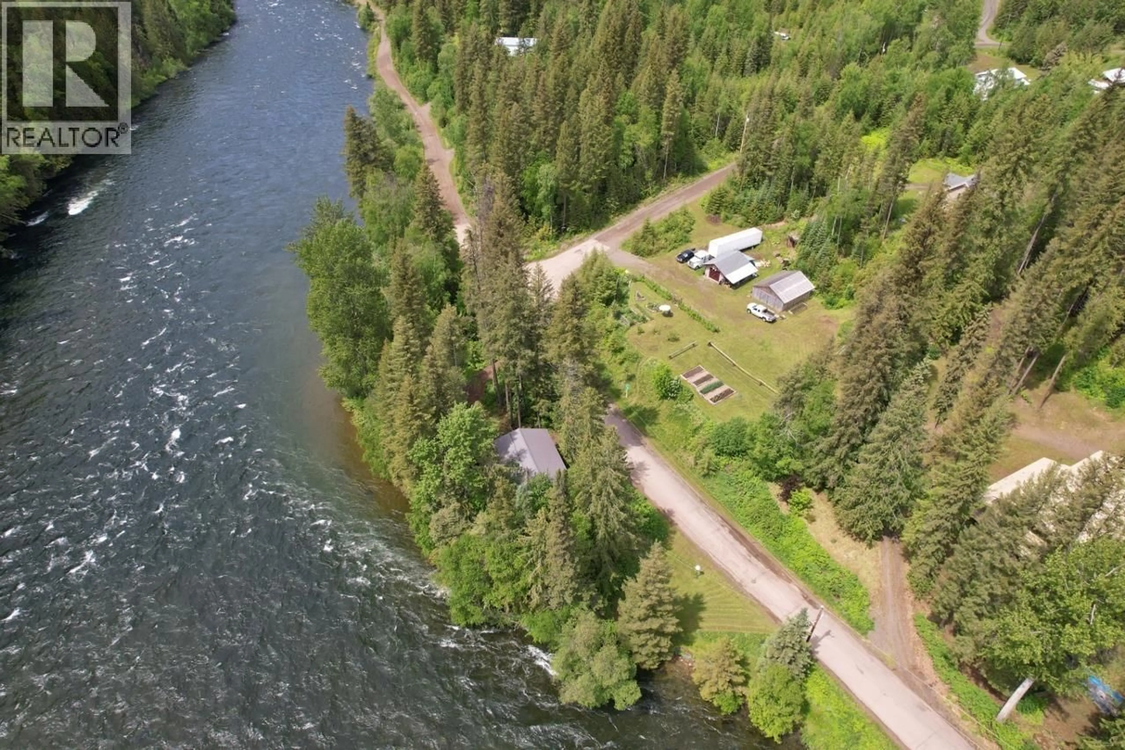 A pic from outside/outdoor area/front of a property/back of a property/a pic from drone, water/lake/river/ocean view for 4820 QUESNEL FORKS ROAD, Likely British Columbia V0L1N0