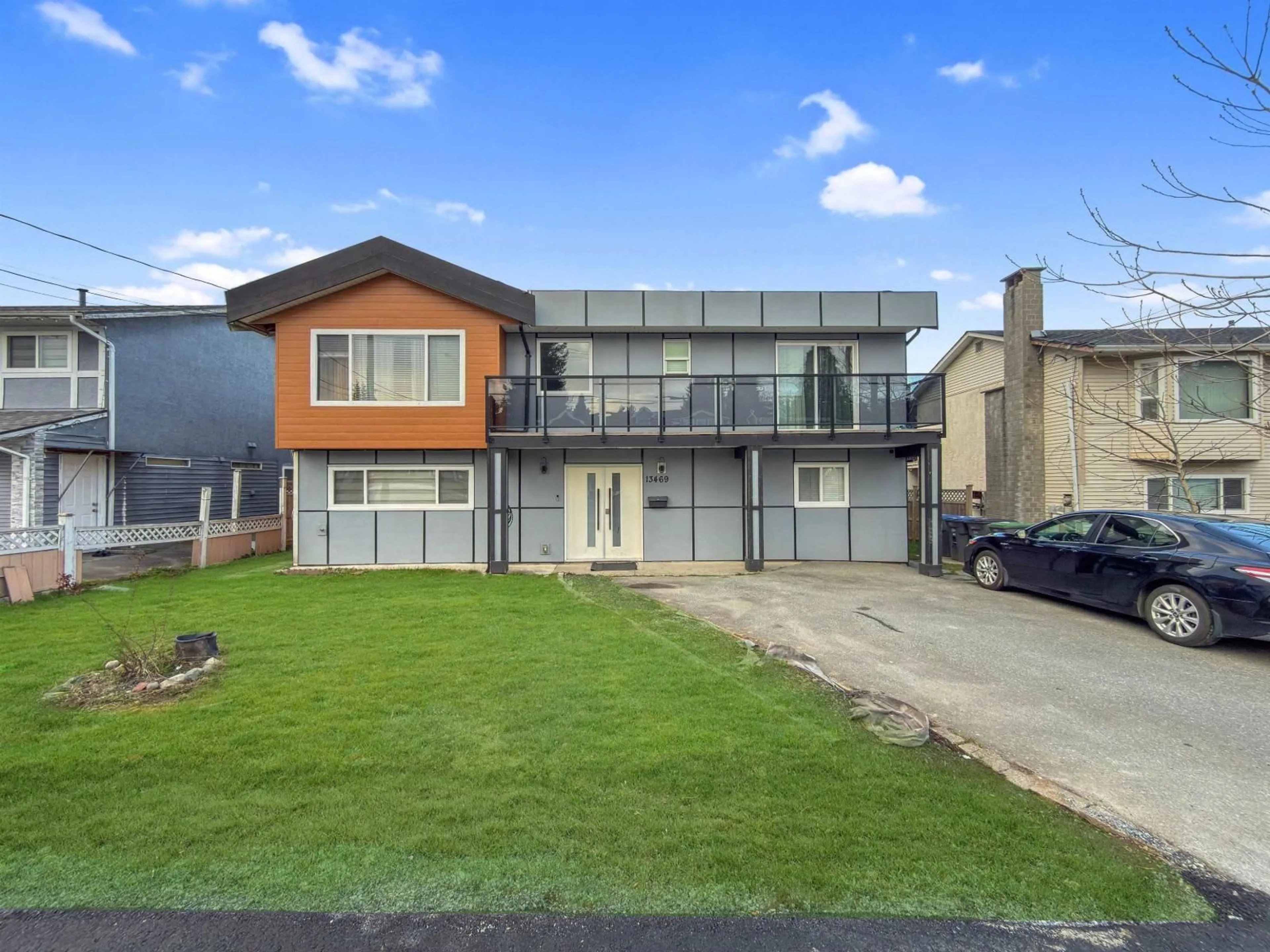 A pic from outside/outdoor area/front of a property/back of a property/a pic from drone, street for 13469 80 AVENUE, Surrey British Columbia V3W3C2