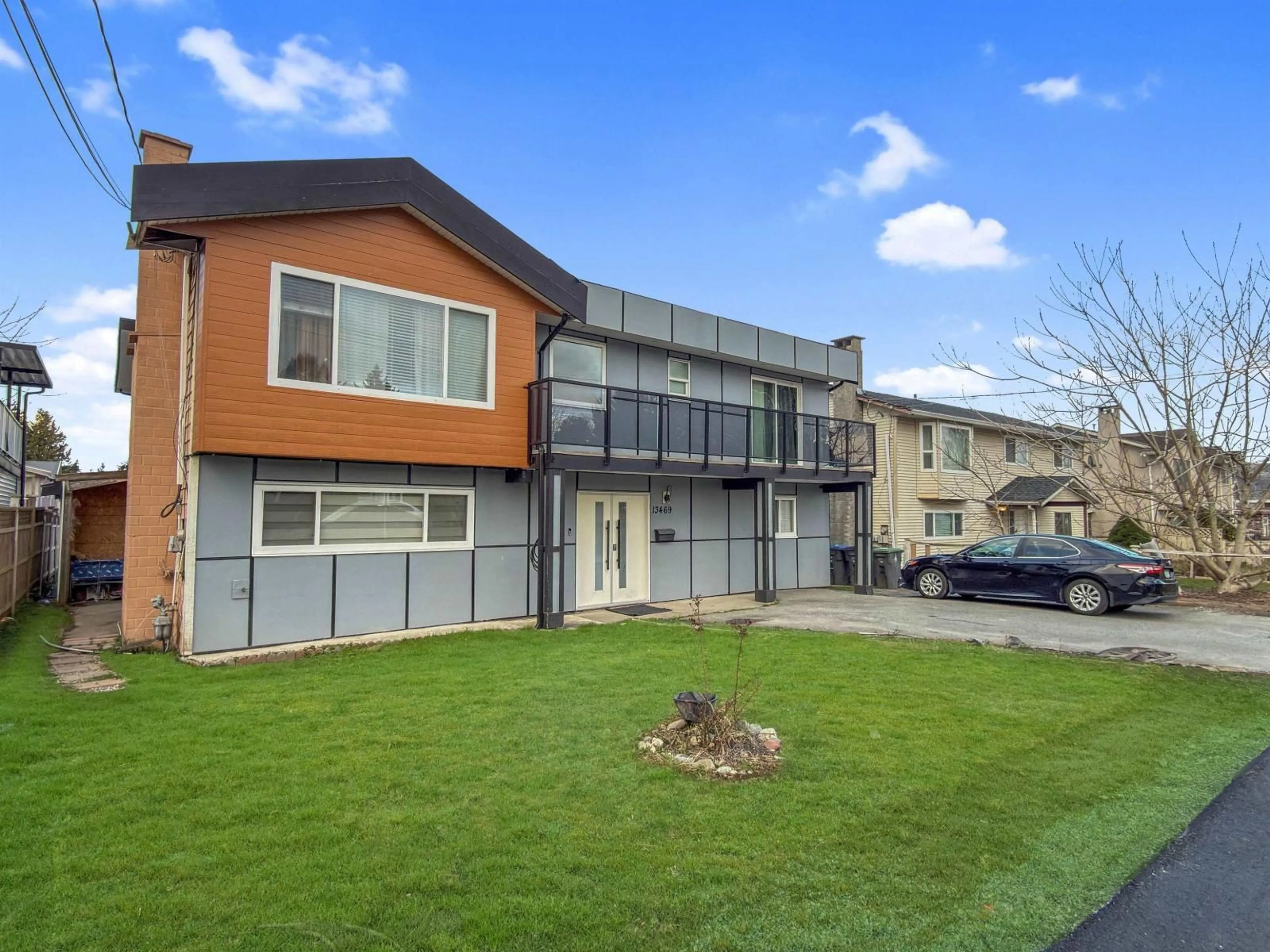 A pic from outside/outdoor area/front of a property/back of a property/a pic from drone, street for 13469 80 AVENUE, Surrey British Columbia V3W3C2
