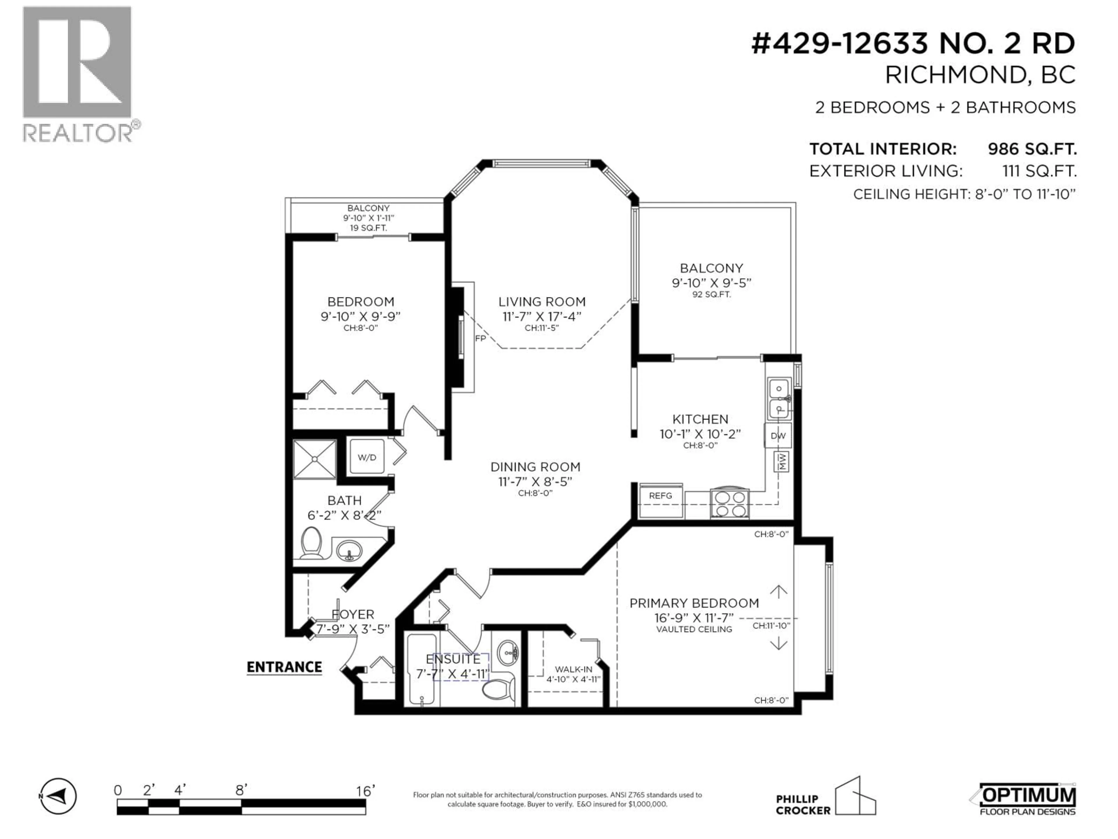 Floor plan for 429 - 12633 NO. 2 ROAD, Richmond British Columbia V7E6N5