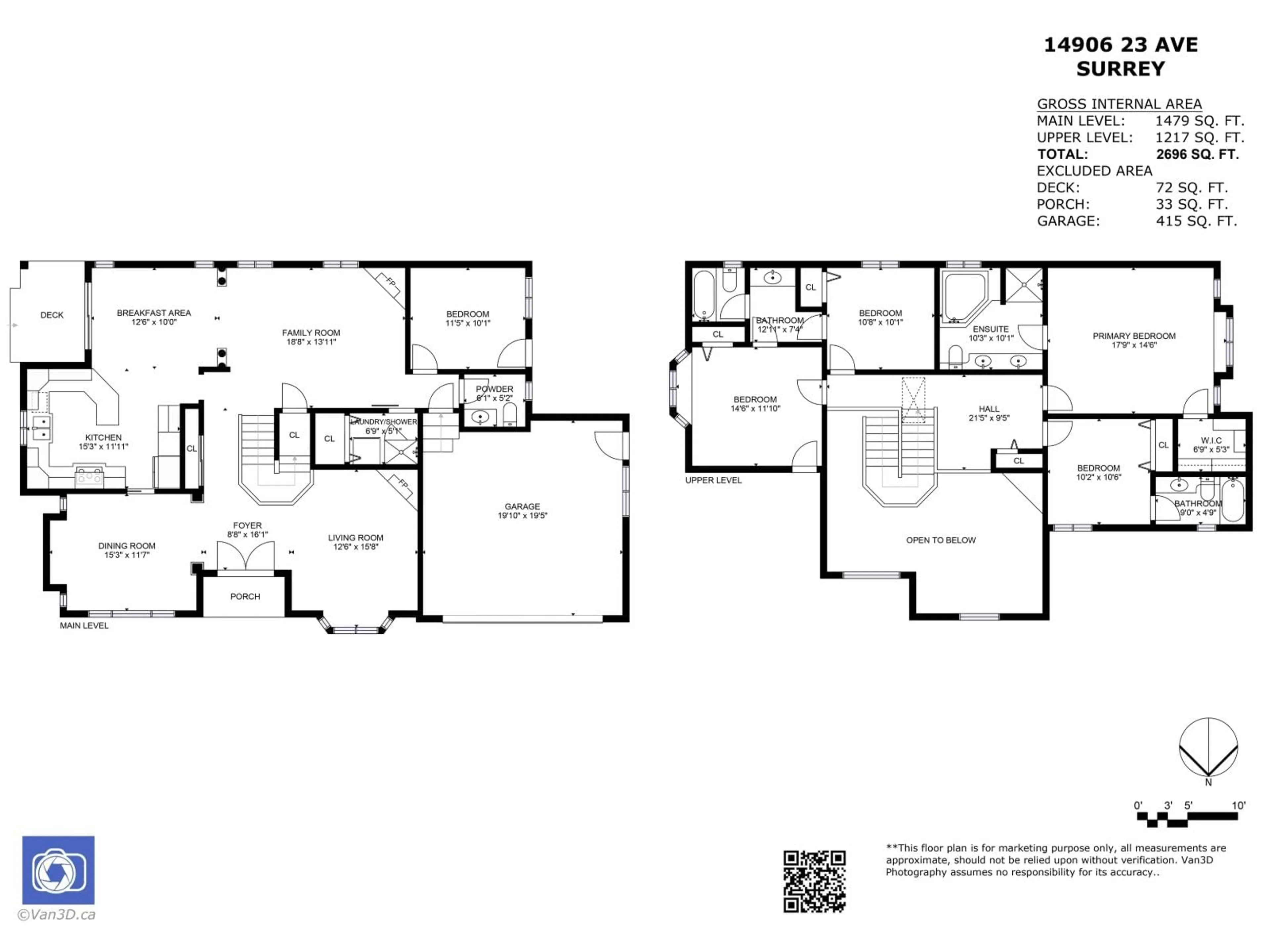 Floor plan for 14906 23 AVENUE, Surrey British Columbia V4A9X2