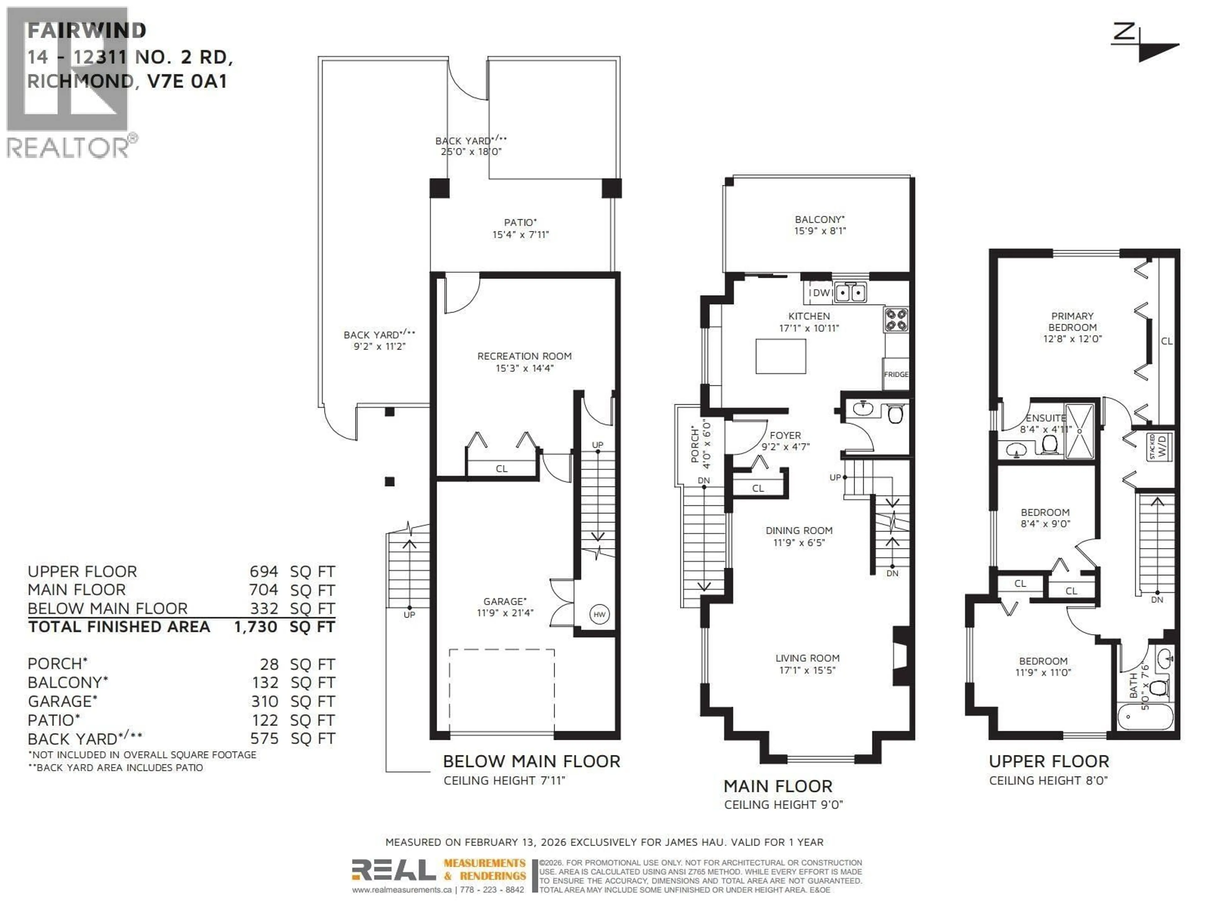 Floor plan for 14 - 12311 NO. 2 ROAD, Richmond British Columbia V7E0A1