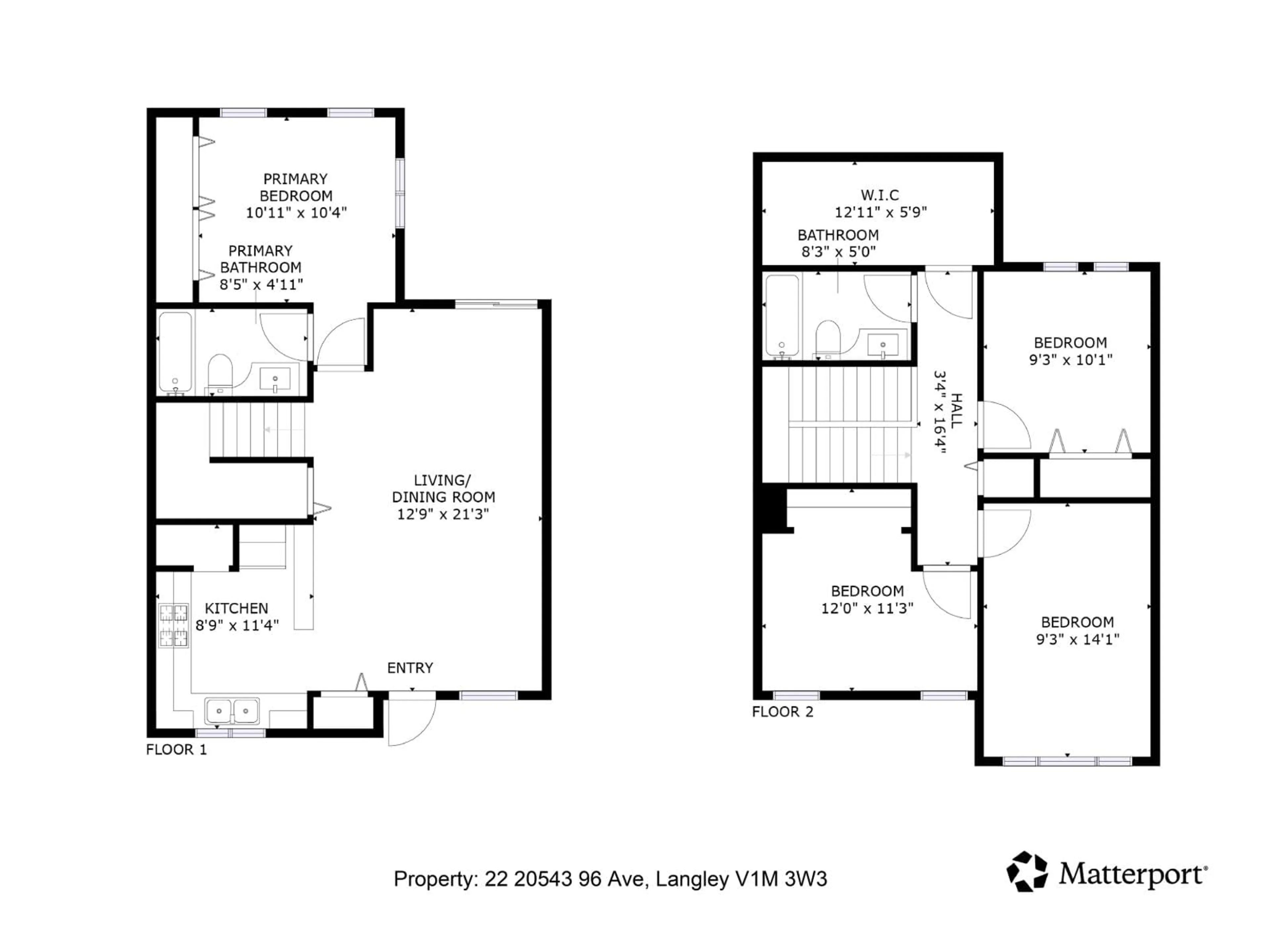 Floor plan for 22 - 20543 96 AVENUE, Langley British Columbia V1M3W3