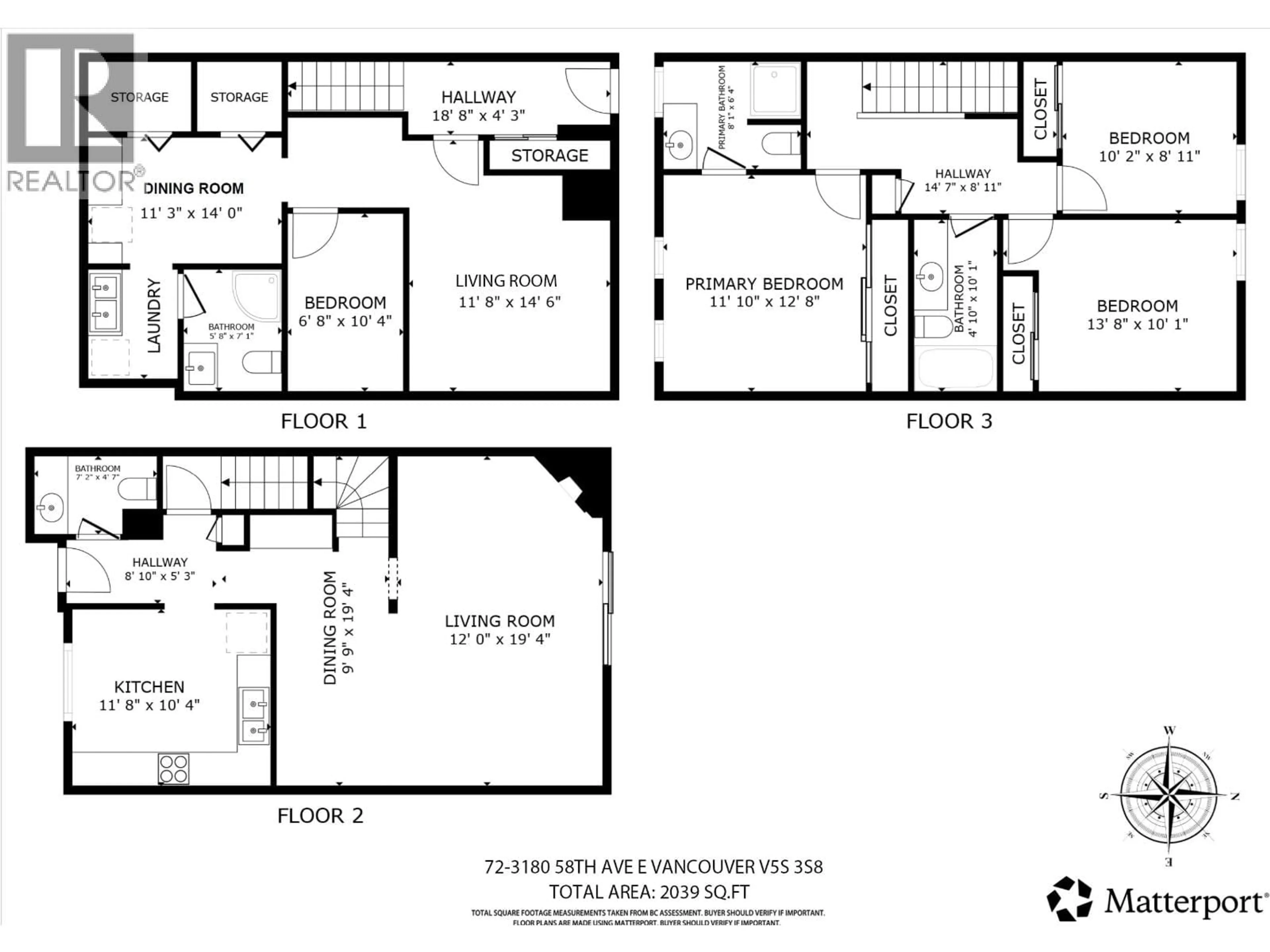Floor plan for 72 - 3180 58TH AVENUE, Vancouver British Columbia V5S3S8