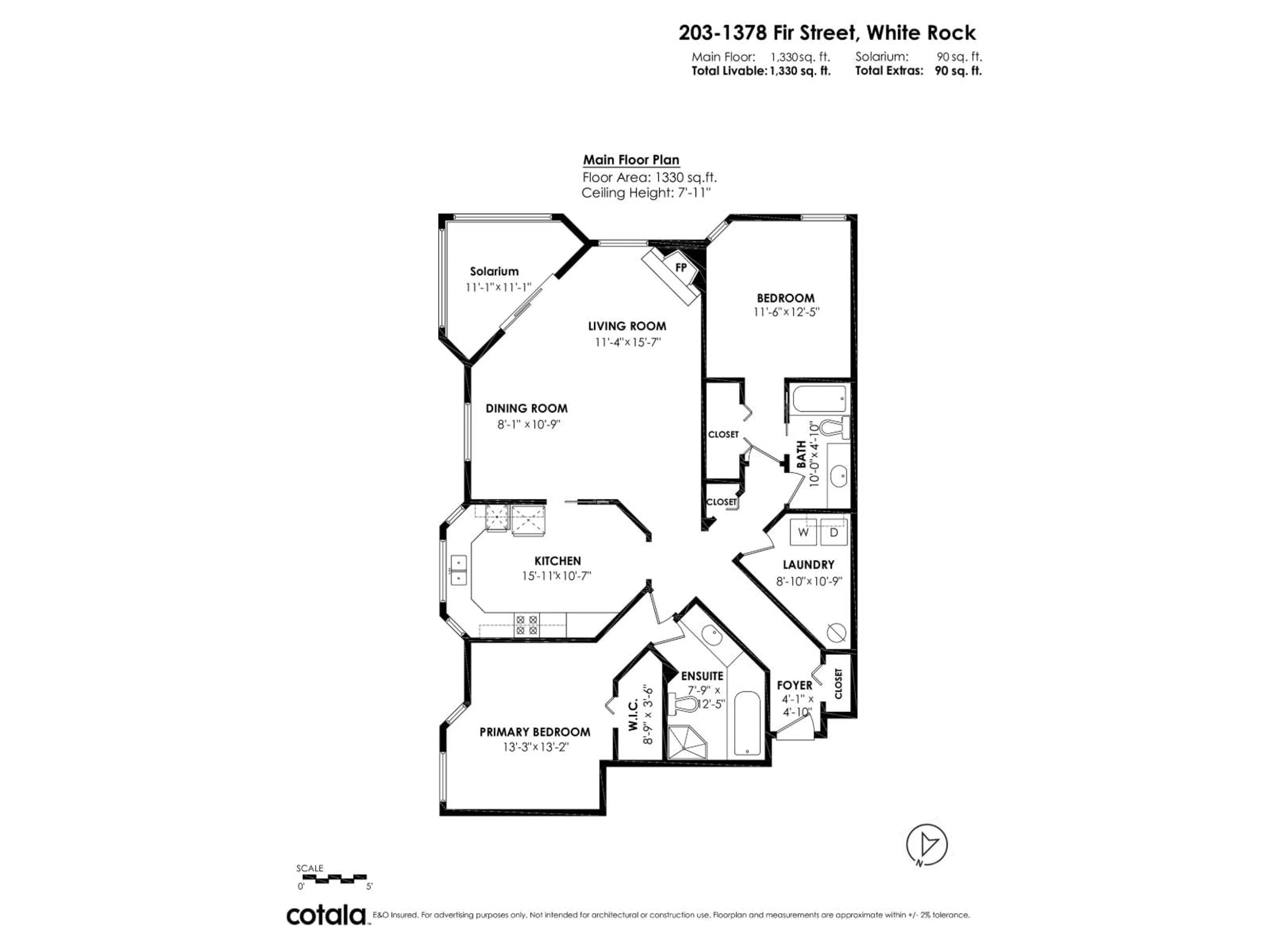Floor plan for 203 - 1378 FIR STREET, White Rock British Columbia V4B4B2