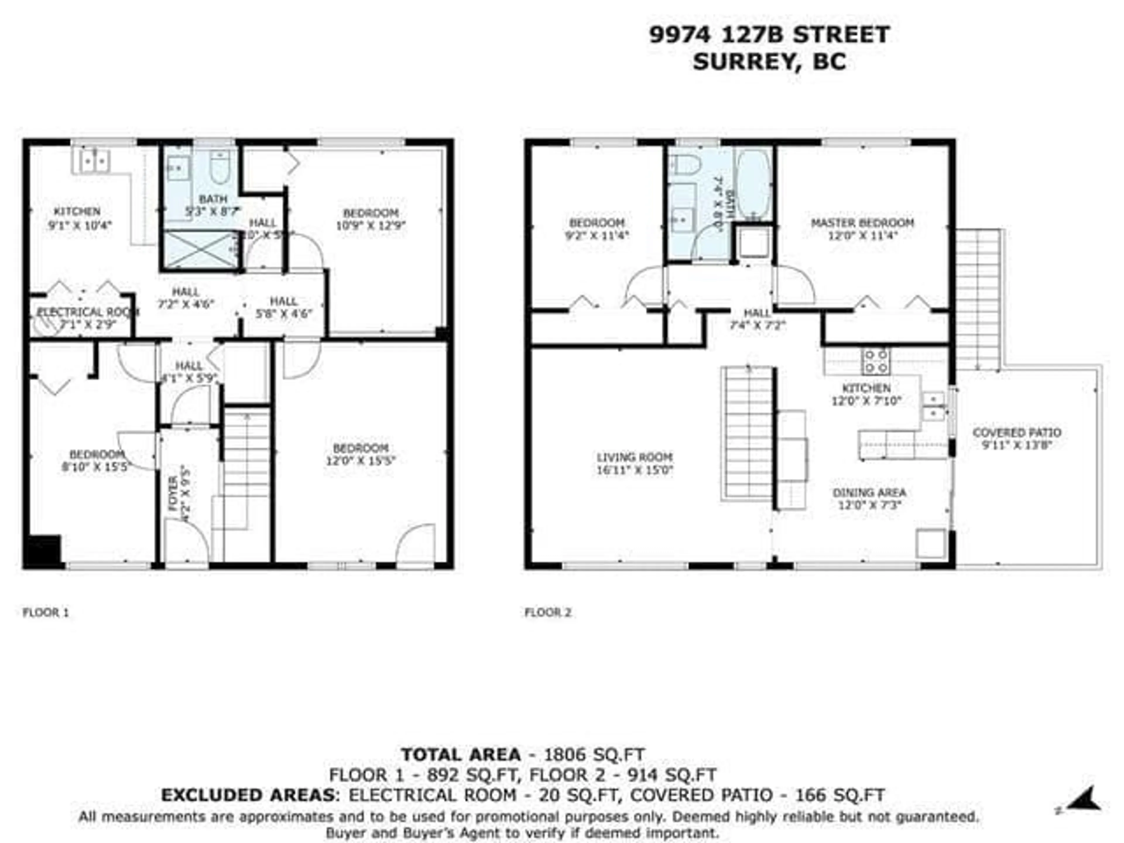 Floor plan for 9974 127B STREET, Surrey British Columbia V3V6T1