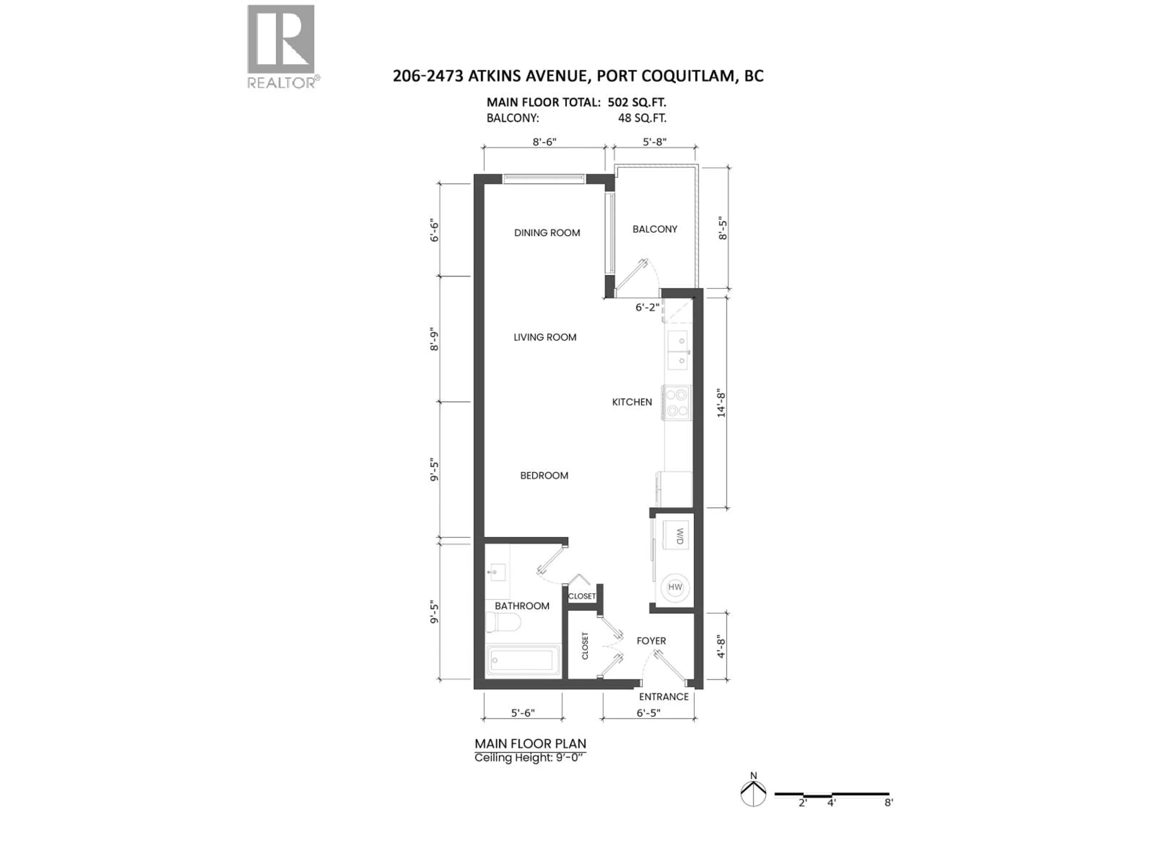 Floor plan for 206 - 2473 ATKINS AVENUE, Port Coquitlam British Columbia V3C0C4