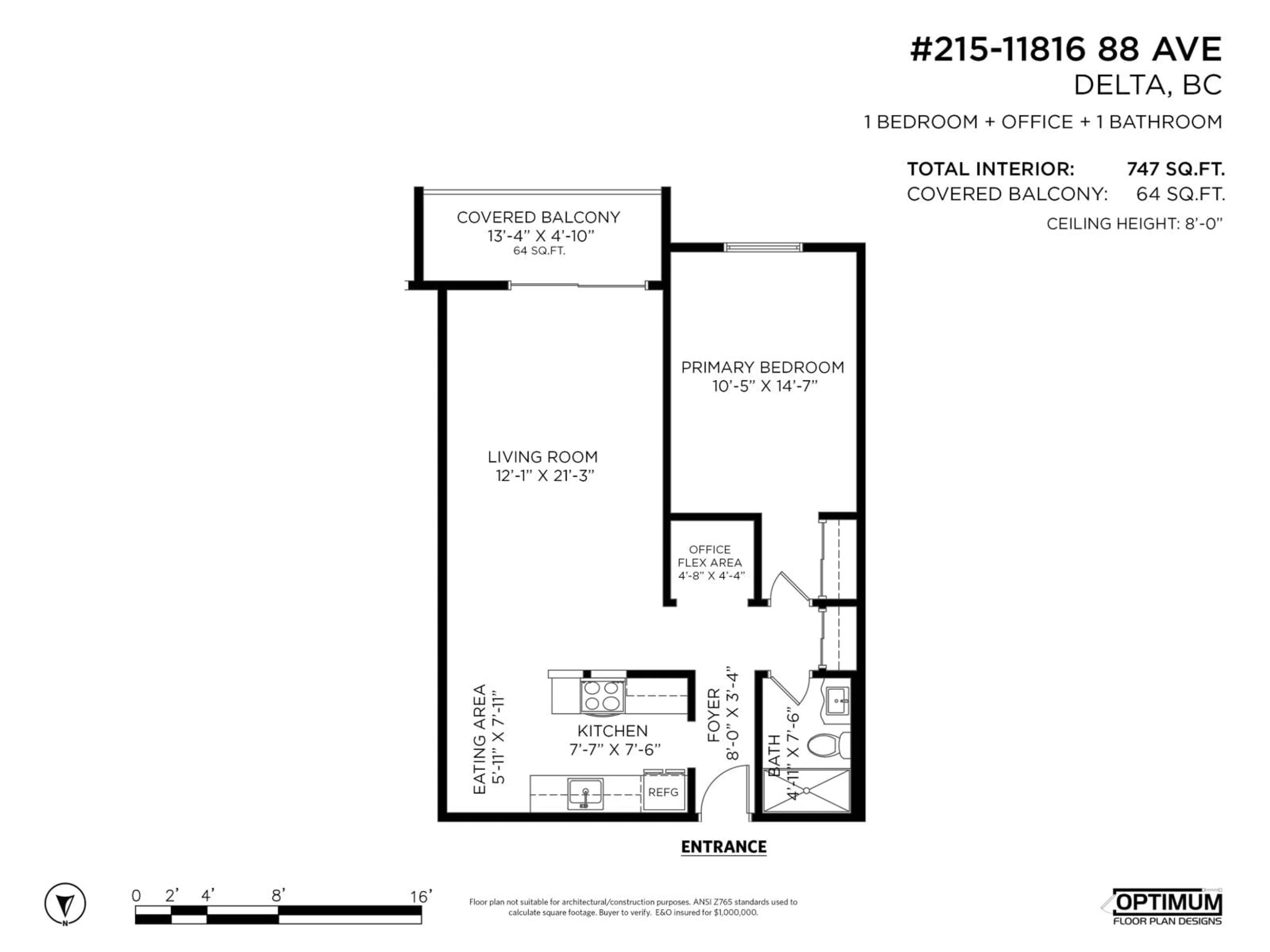 Floor plan for 215 - 11816 88 AVENUE, Delta British Columbia V4C3C5