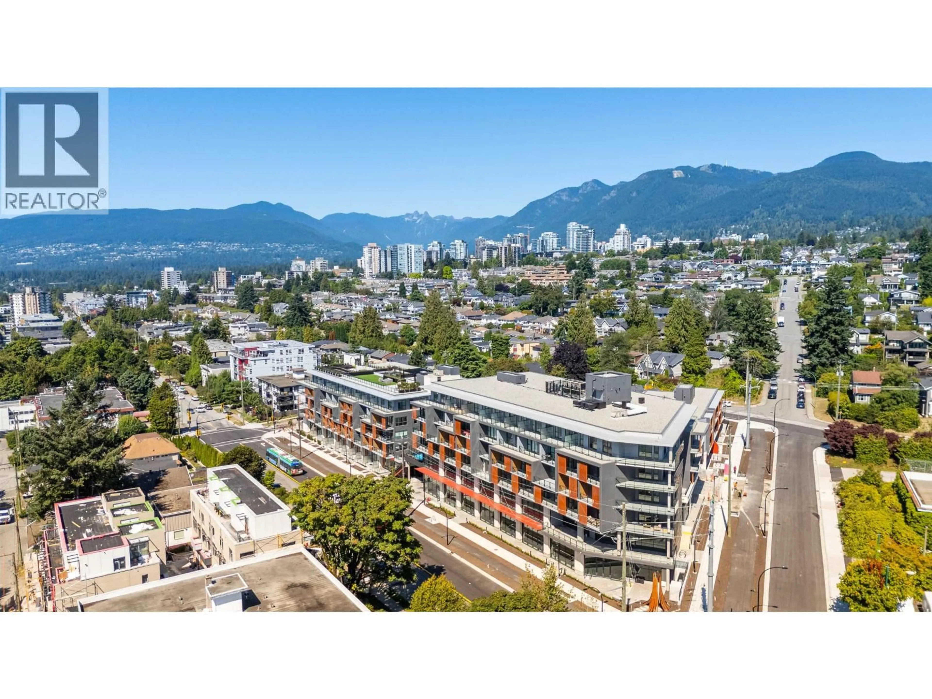 A pic from outside/outdoor area/front of a property/back of a property/a pic from drone, city buildings view from balcony for 366 - 422 3RD STREET, North Vancouver British Columbia V7L1G2