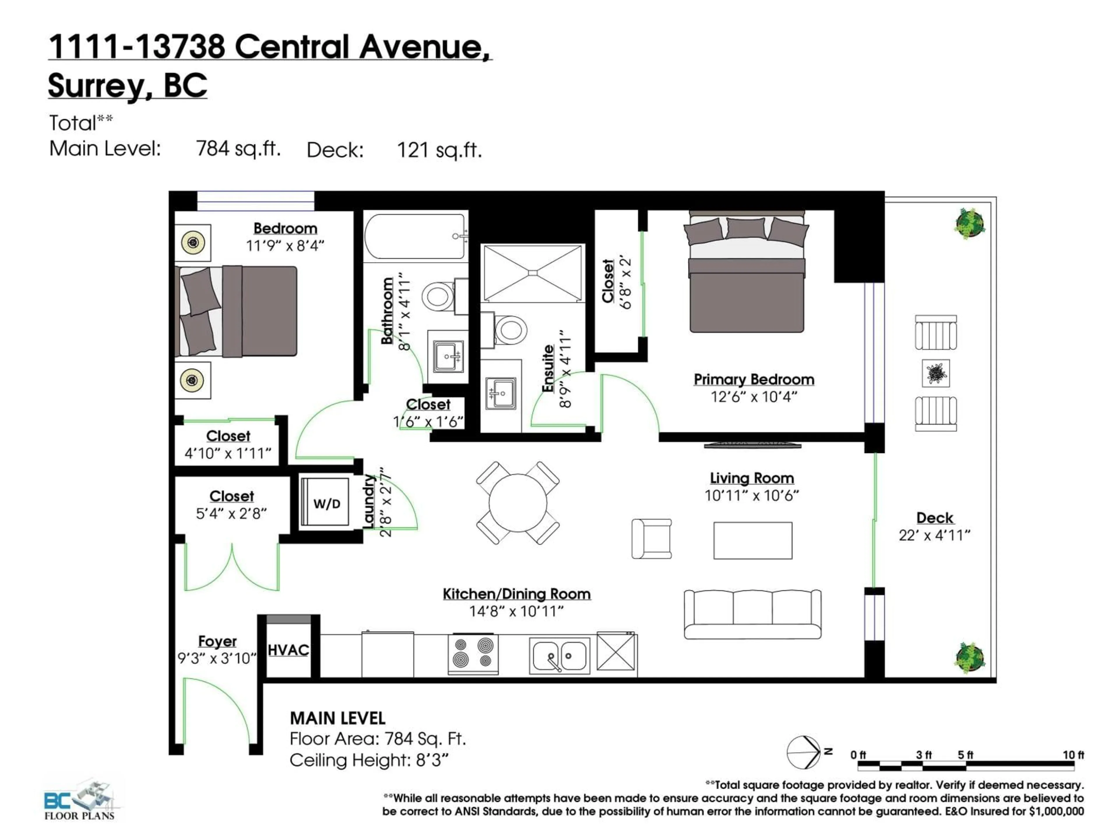 Floor plan for 1111 - 13738 CENTRAL AVENUE, Surrey British Columbia V5T0X5