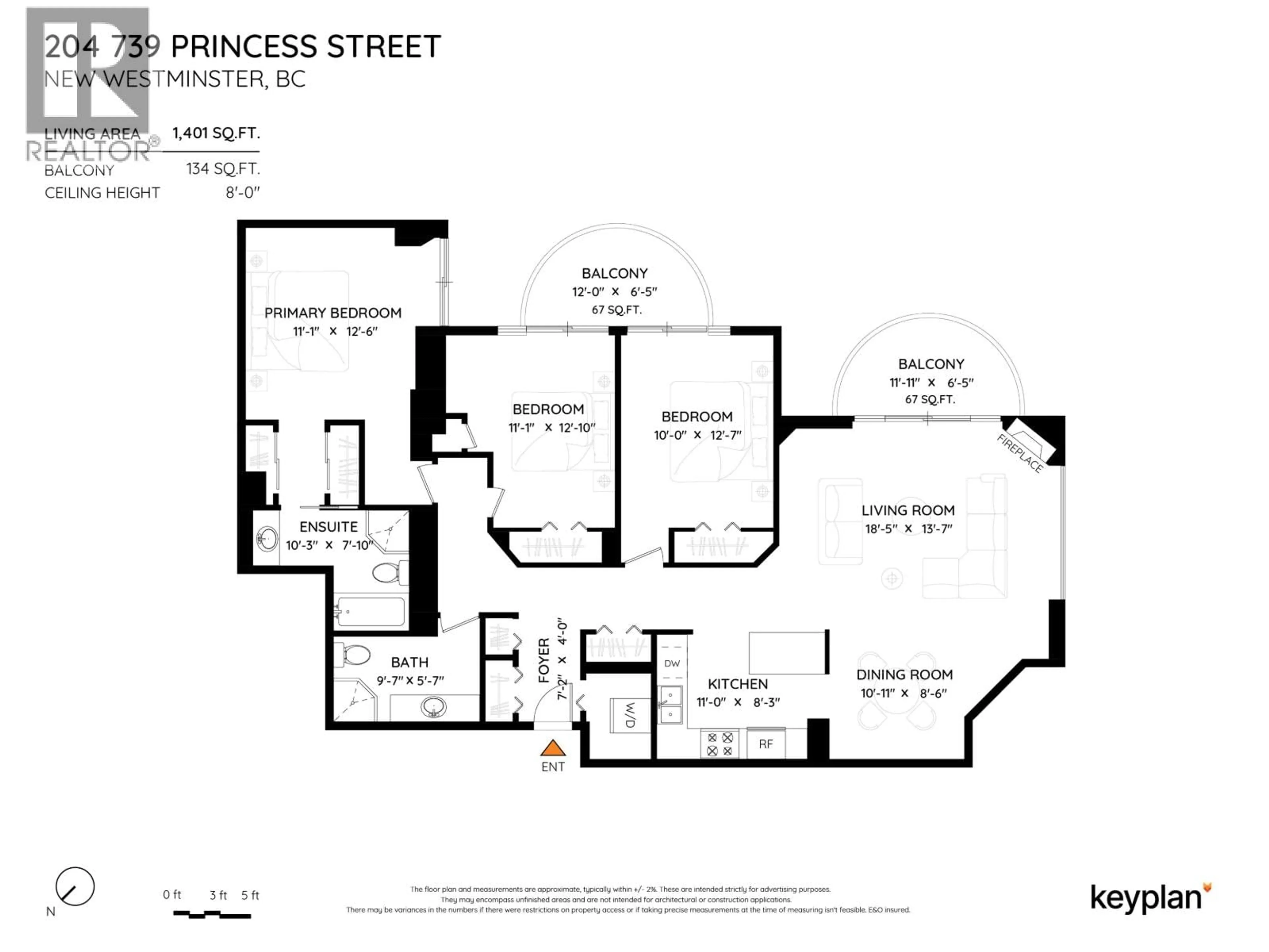 Floor plan for 204 - 739 PRINCESS STREET, New Westminster British Columbia V3M6V6