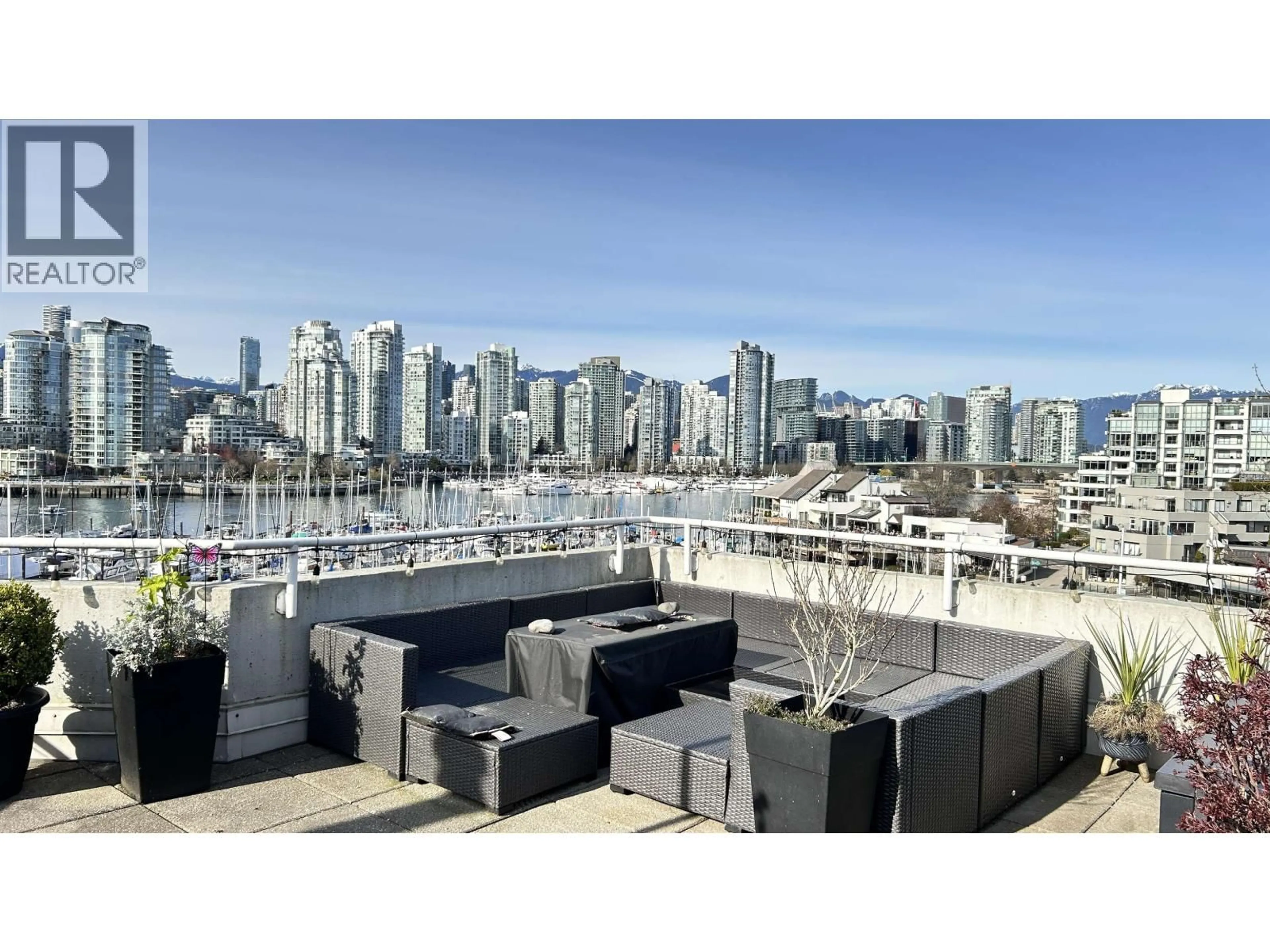 Patio, city buildings view from balcony for 315 - 674 LEG IN BOOT SQUARE, Vancouver British Columbia V5Z4B4