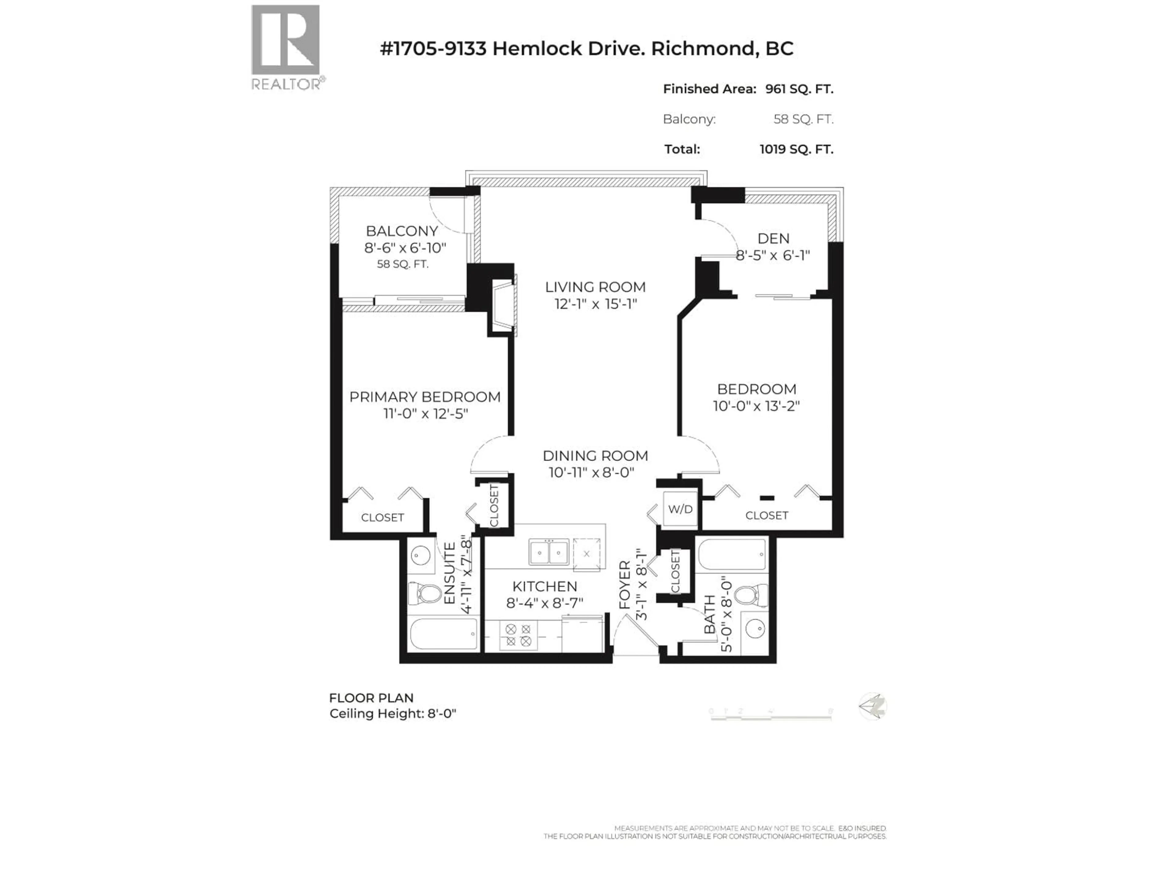 Floor plan for 1705 - 9133 HEMLOCK DRIVE, Richmond British Columbia V6Y4J9