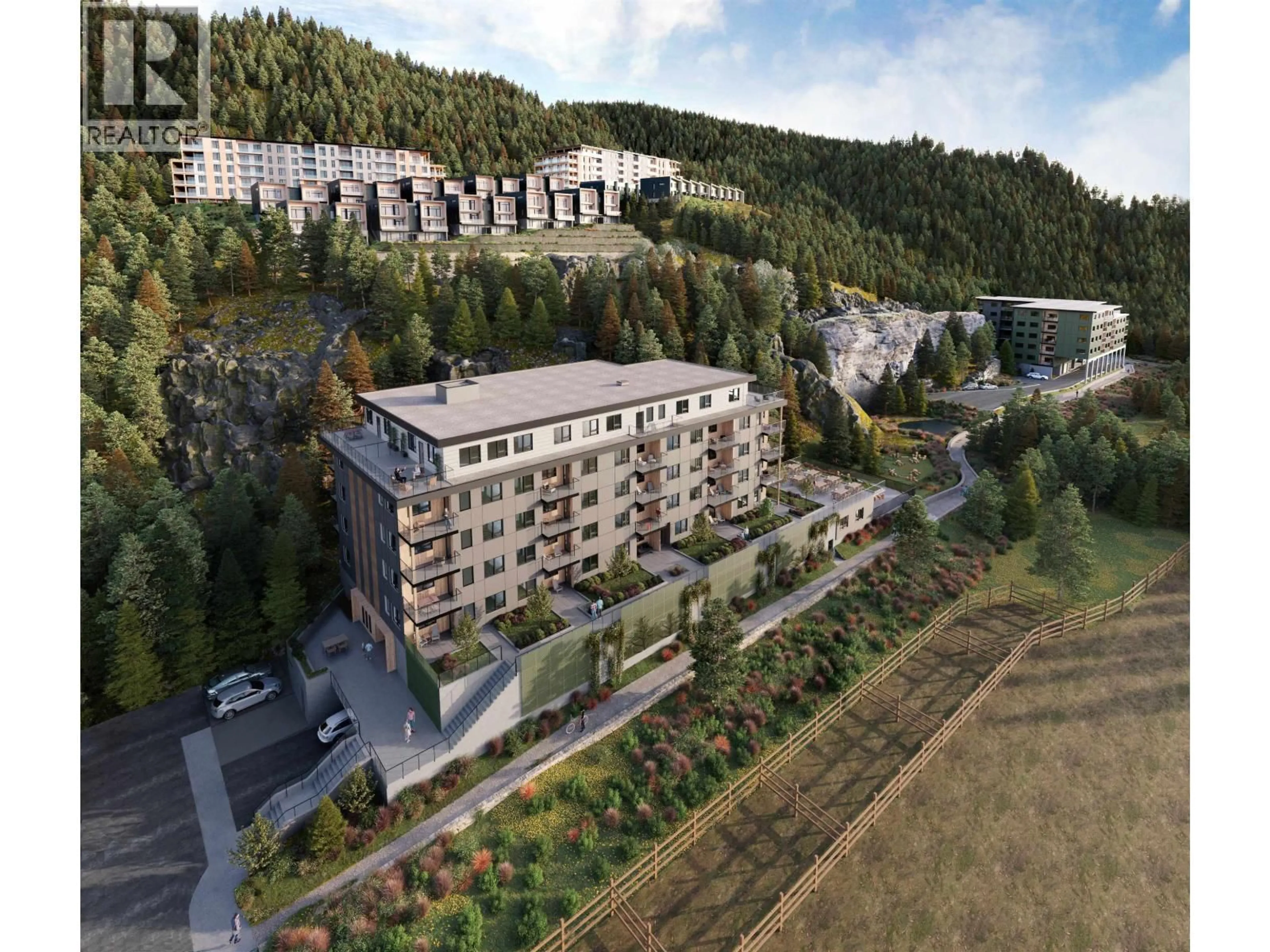 A pic from outside/outdoor area/front of a property/back of a property/a pic from drone, forest/trees view for 203 - 1055 RAVEN DRIVE, Squamish British Columbia V0V0V0