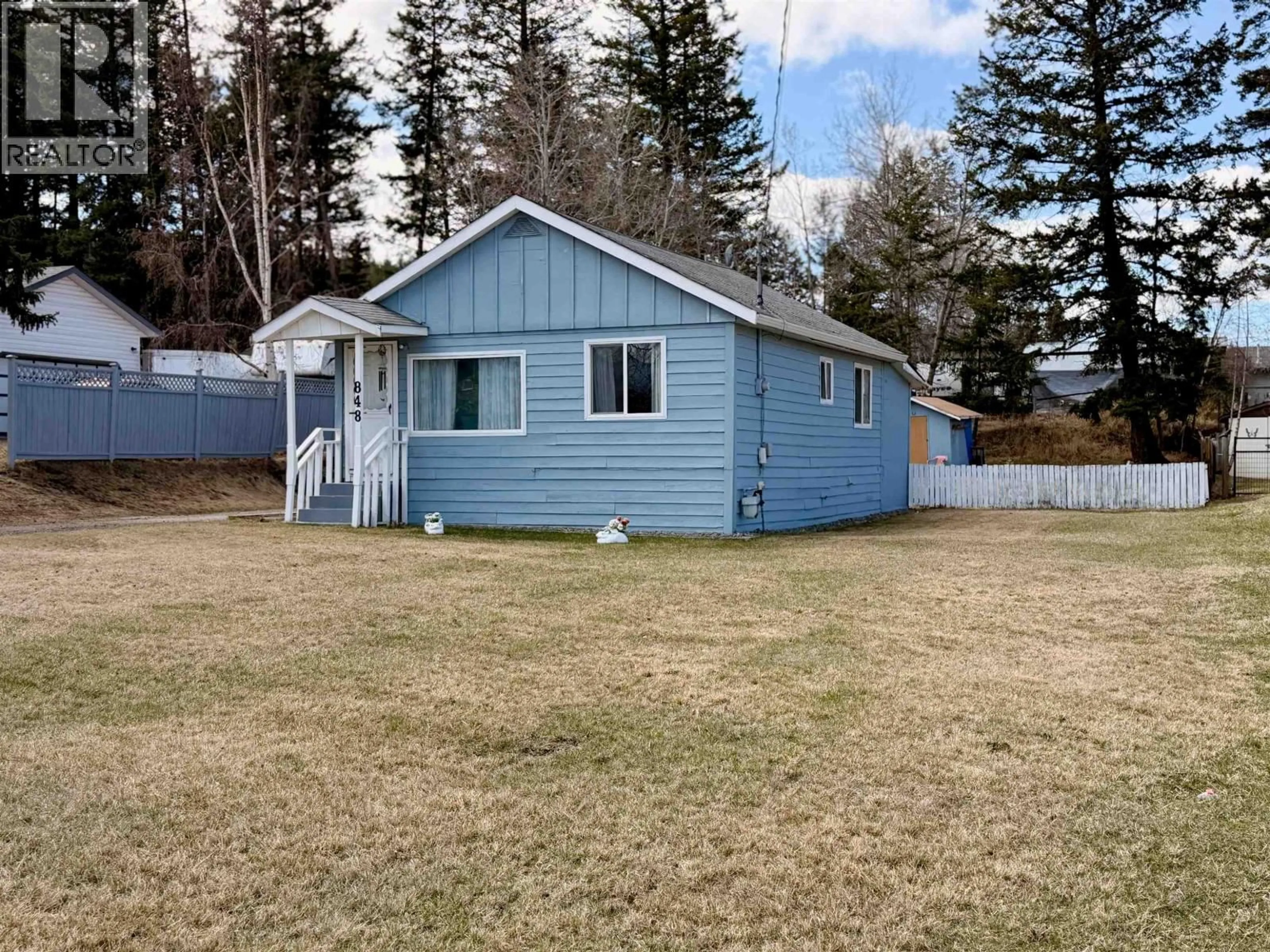 A pic from outside/outdoor area/front of a property/back of a property/a pic from drone, street for 858 SCOTT ROAD, 100 Mile House British Columbia V0K2E0