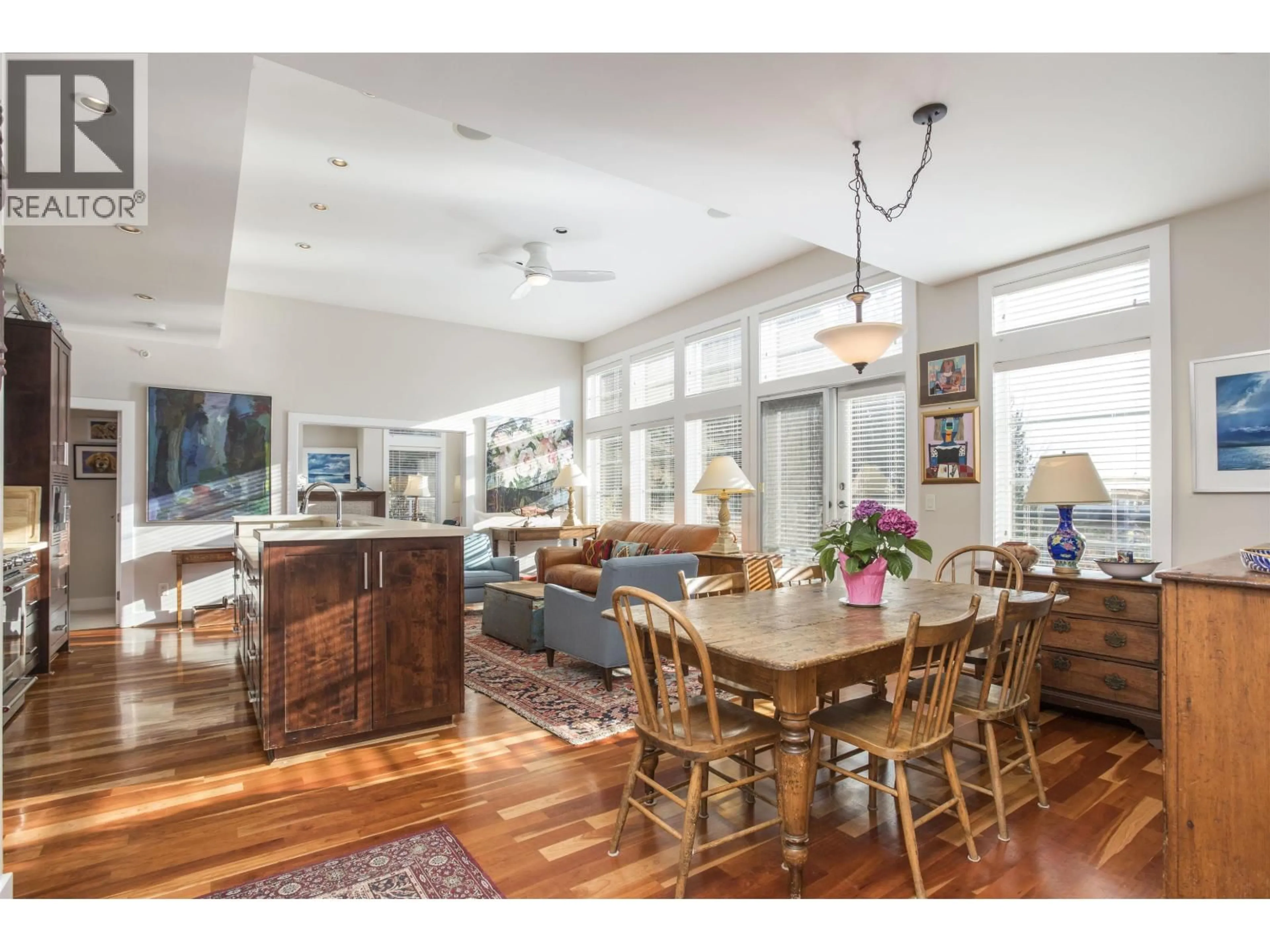 Open concept kitchen, wood/laminate floor for 404 - 6328 LARKIN DRIVE, Vancouver British Columbia V6T2K2