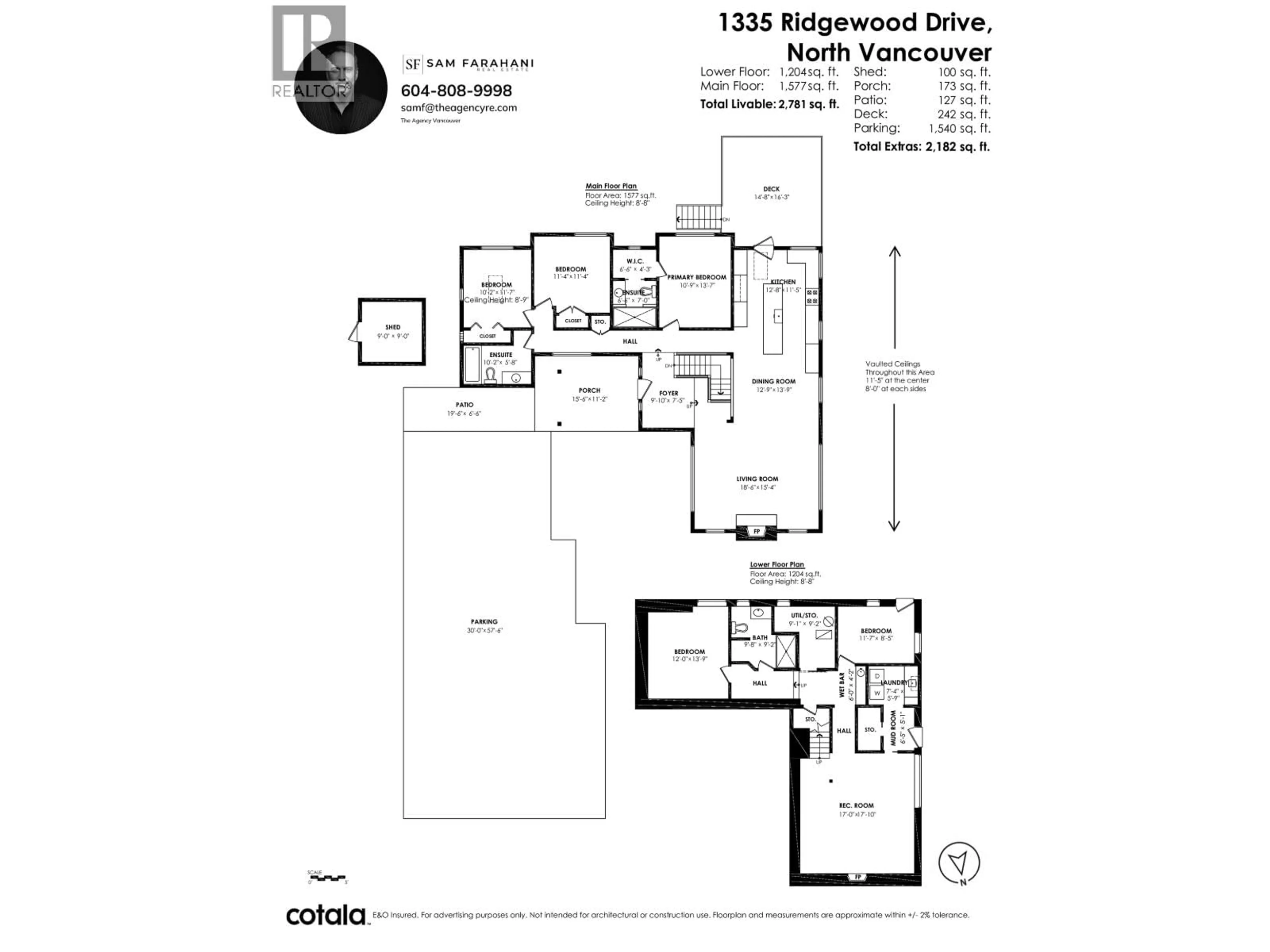 Floor plan for 1335 RIDGEWOOD DRIVE, North Vancouver British Columbia V7R1J4