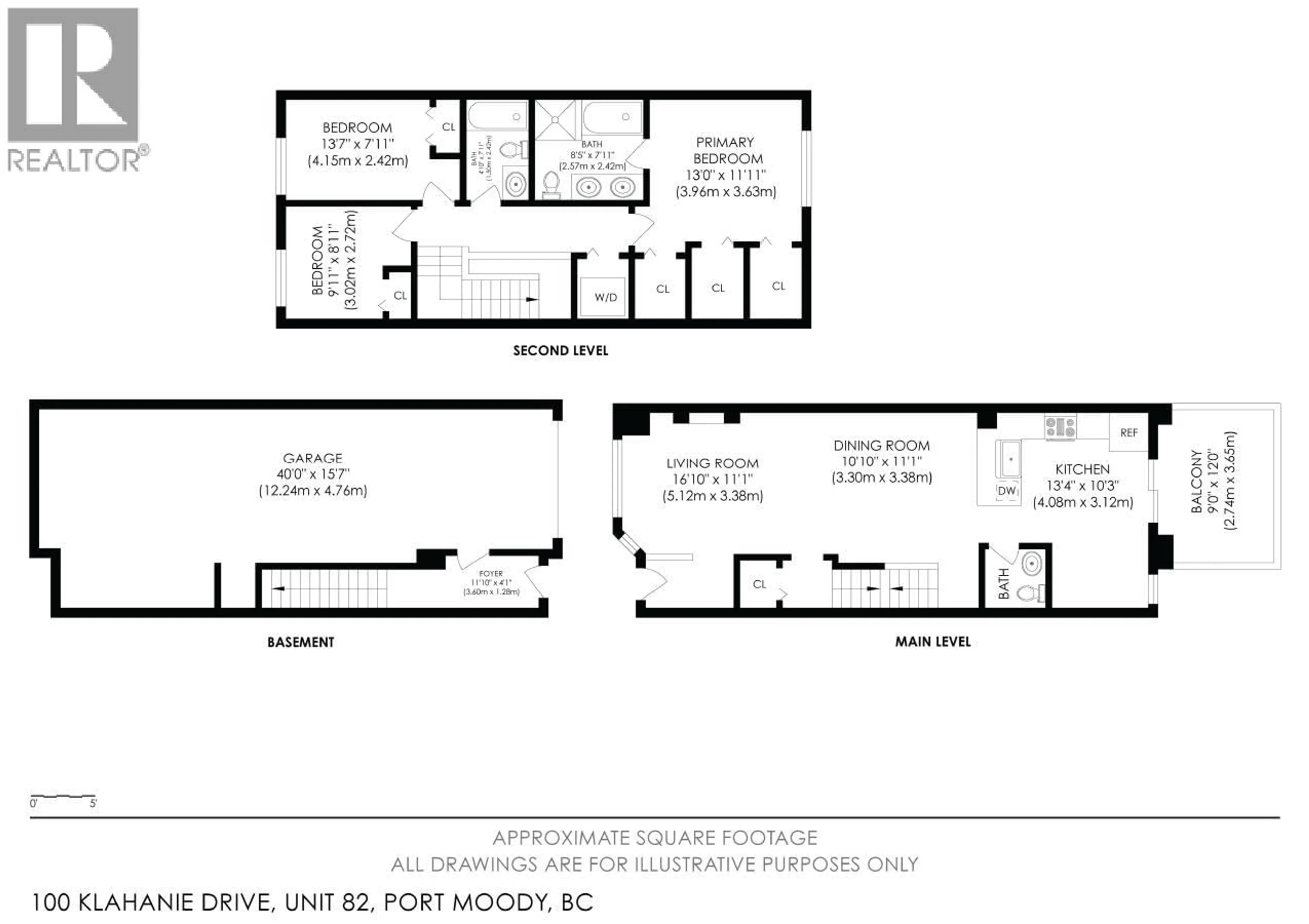 Floor plan for 82 - 100 KLAHANIE DRIVE, Port Moody British Columbia V3H5K3
