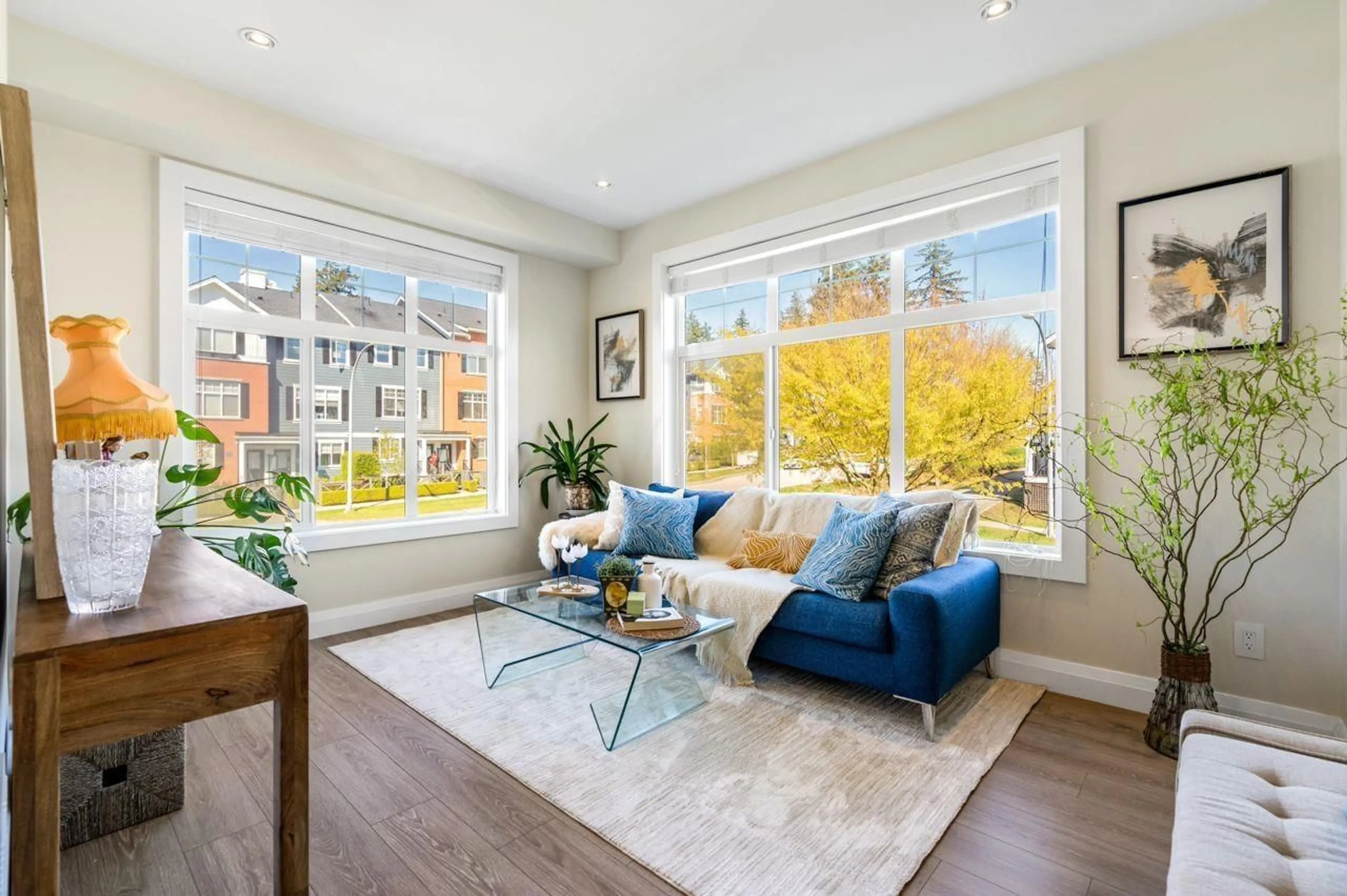 Living room with furniture, wood/laminate floor for 12 - 2239 164A STREET, Surrey British Columbia V3Z0V1