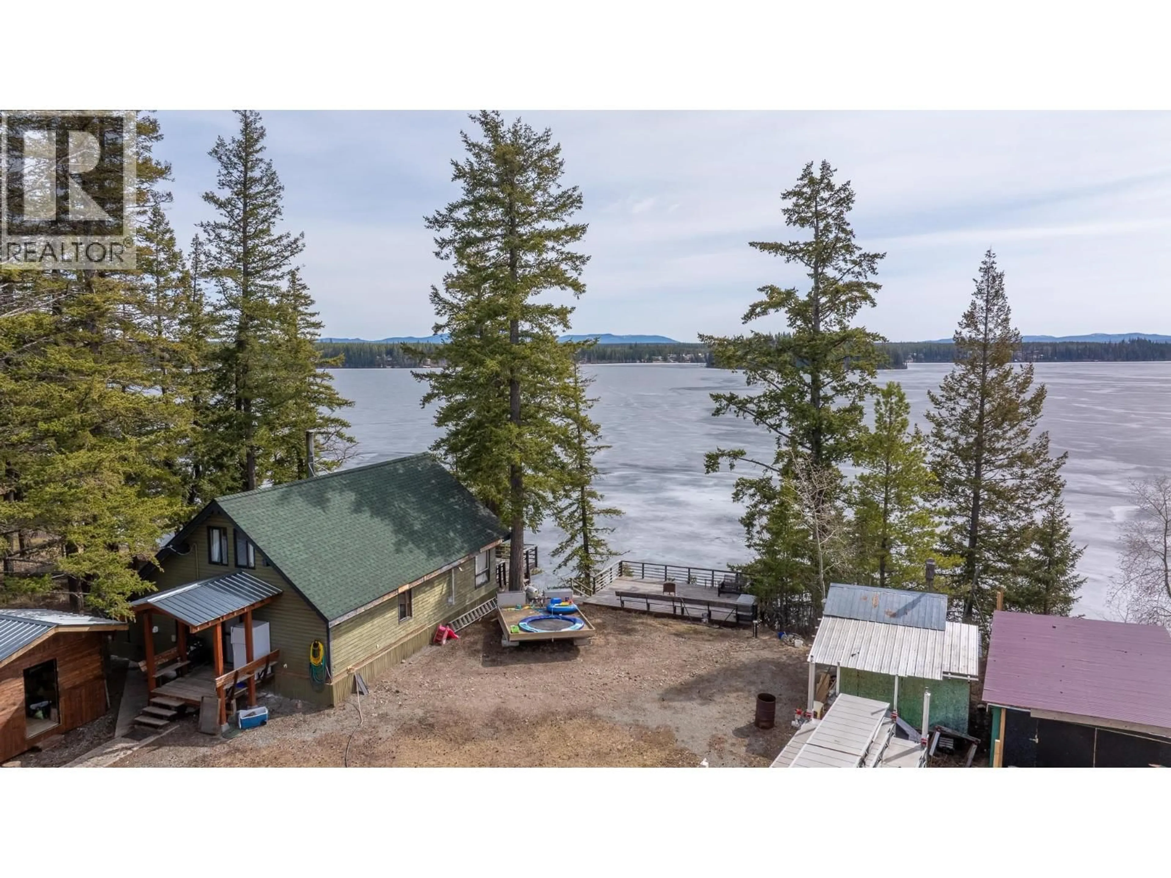 A pic from outside/outdoor area/front of a property/back of a property/a pic from drone, water/lake/river/ocean view for 3830 MEIER ROAD, Cluculz Lake British Columbia V0J3A3