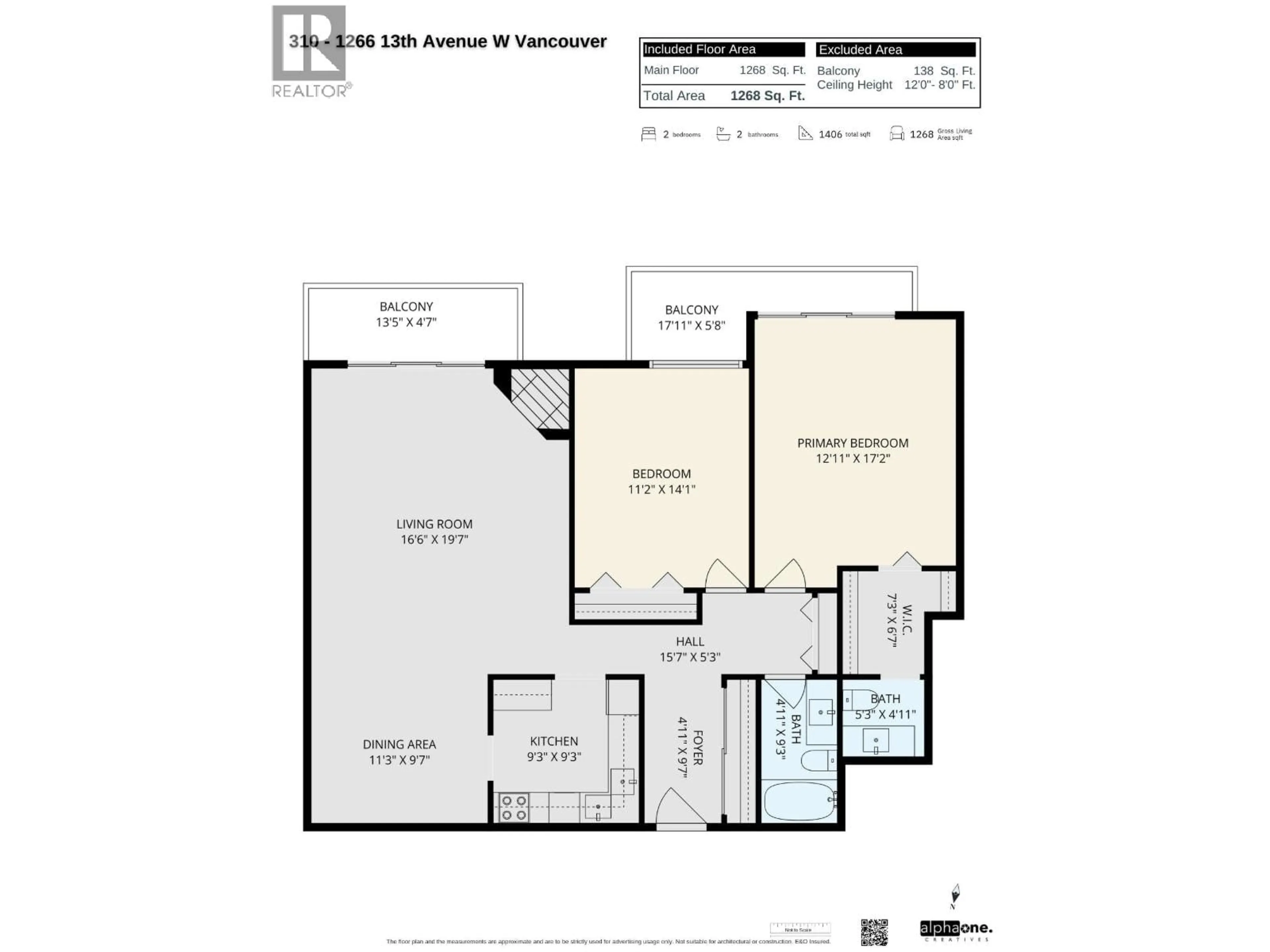 Floor plan for 310 - 1266 13TH AVENUE, Vancouver British Columbia V6H1N6