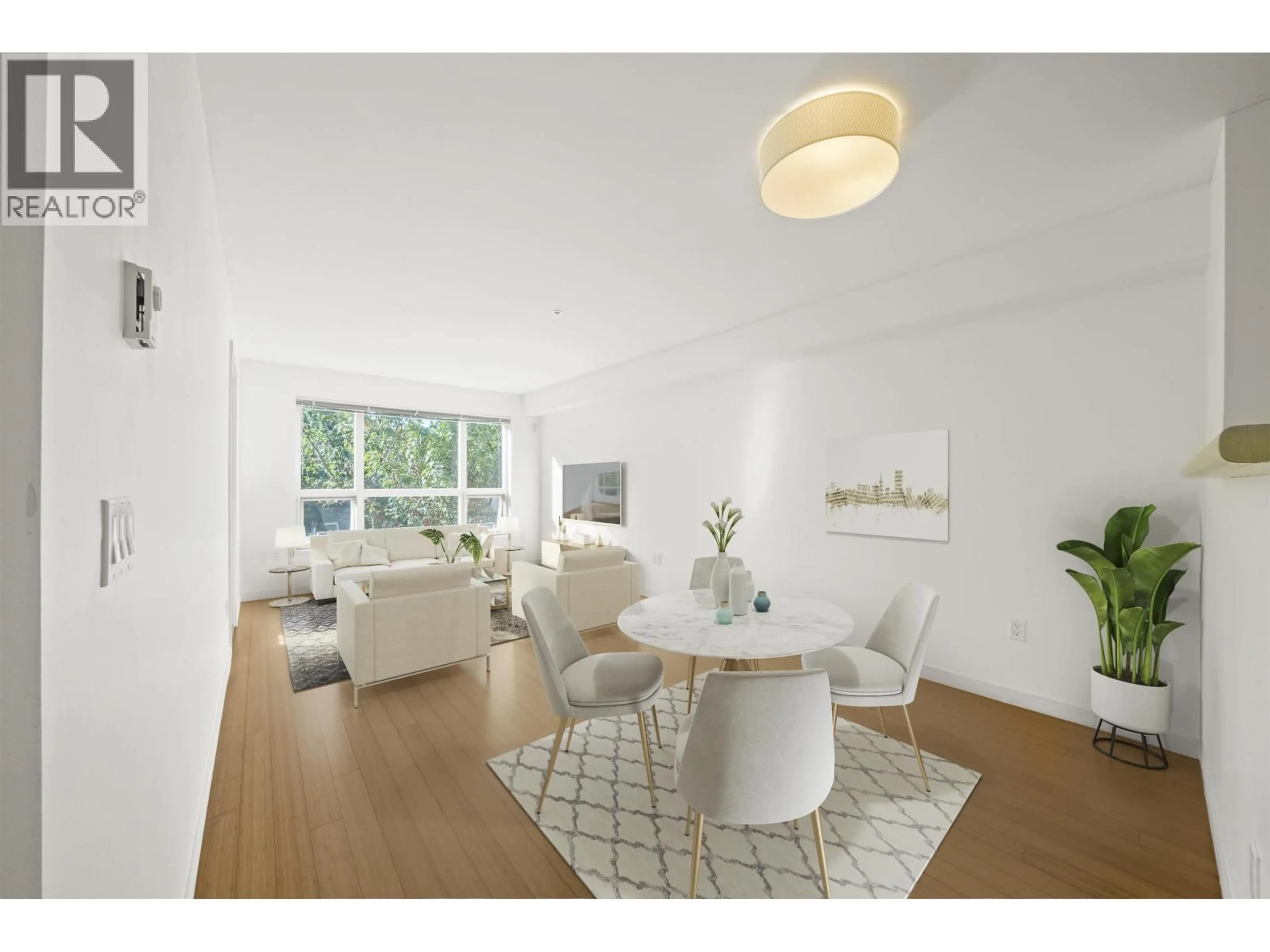 Living room with furniture, wood/laminate floor for 301 - 3575 EUCLID AVENUE, Vancouver British Columbia V5R6H5